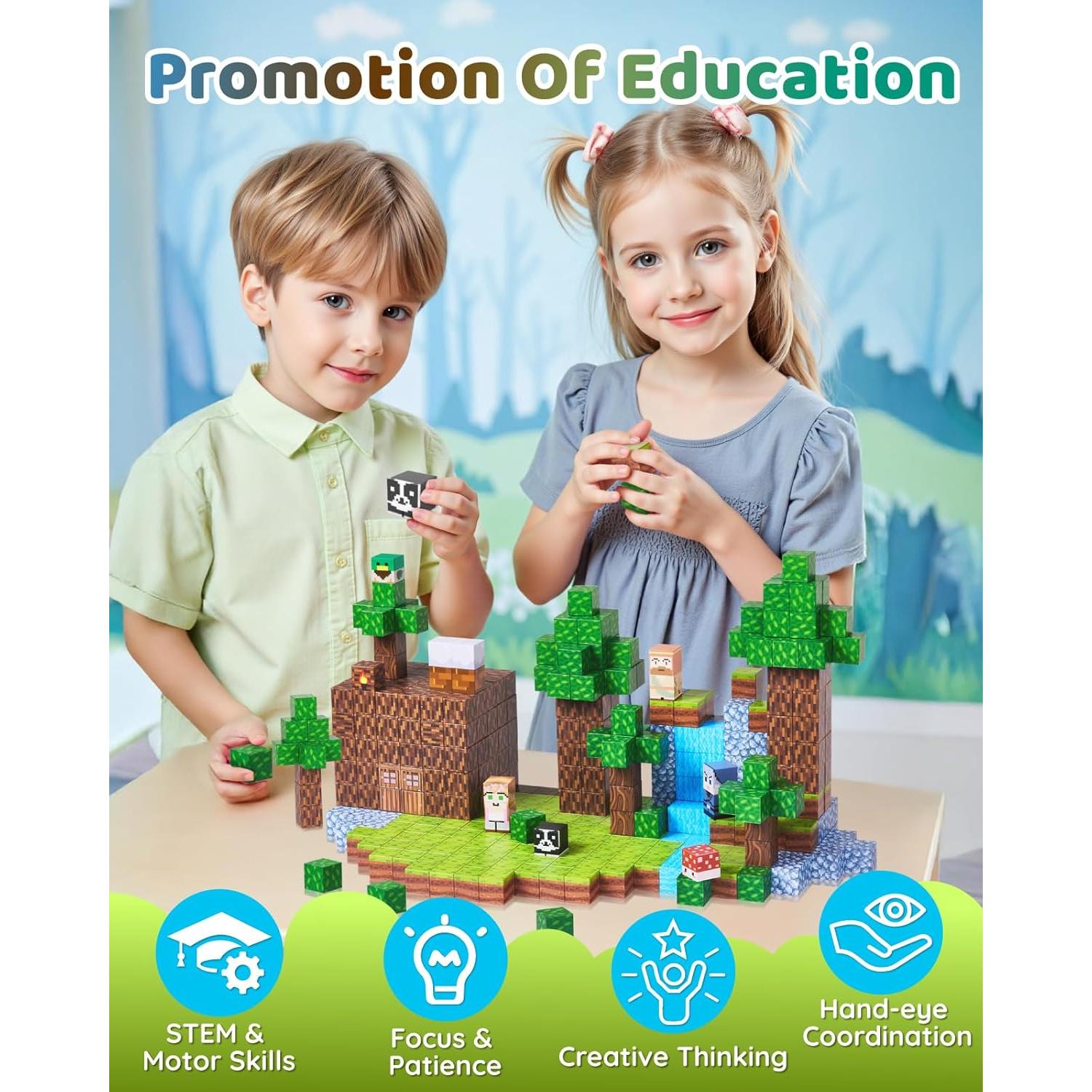 Bloques Magnéticos Gleamkid 123 Piezas Castillo del Bosque