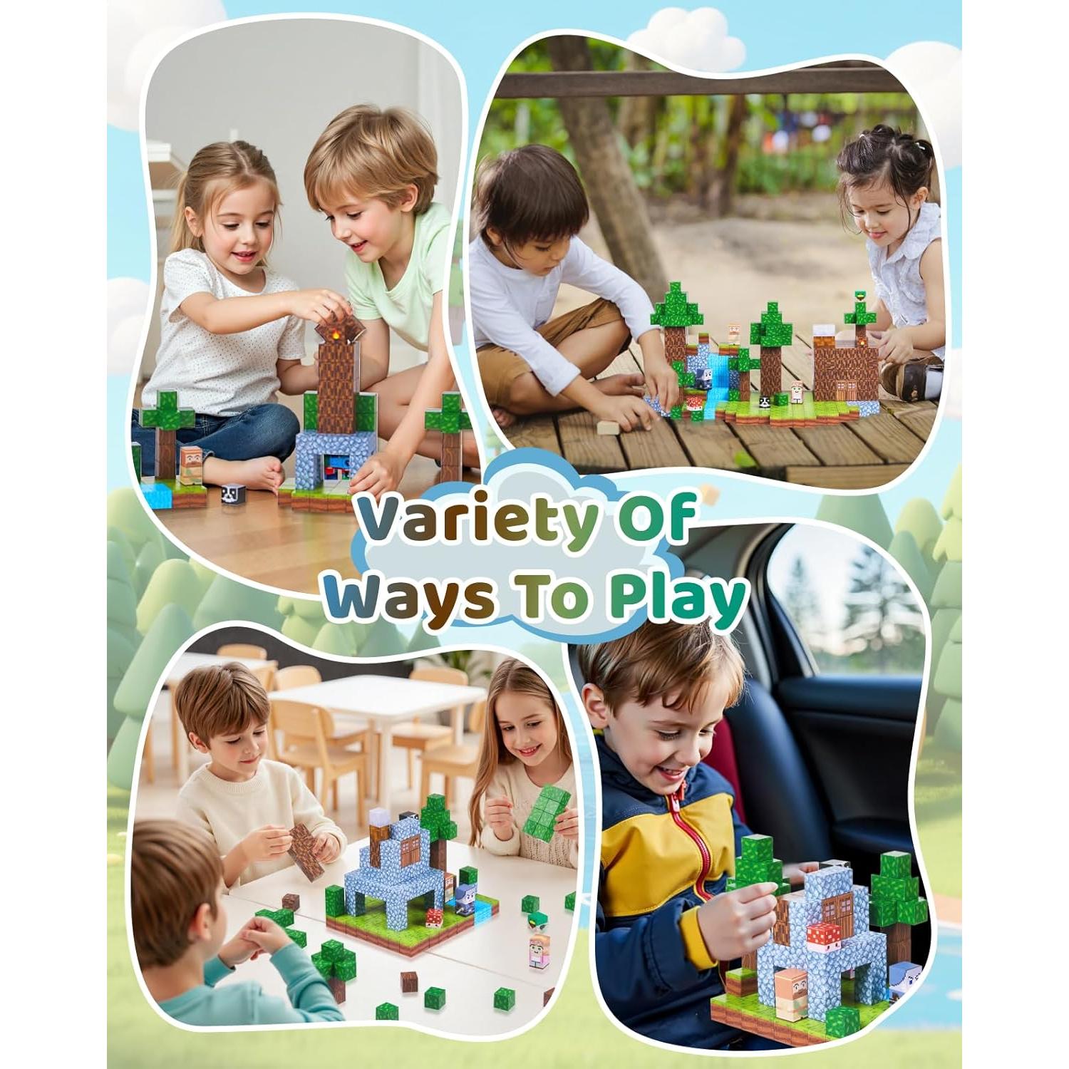 Bloques Magnéticos Gleamkid 123 Piezas Castillo del Bosque