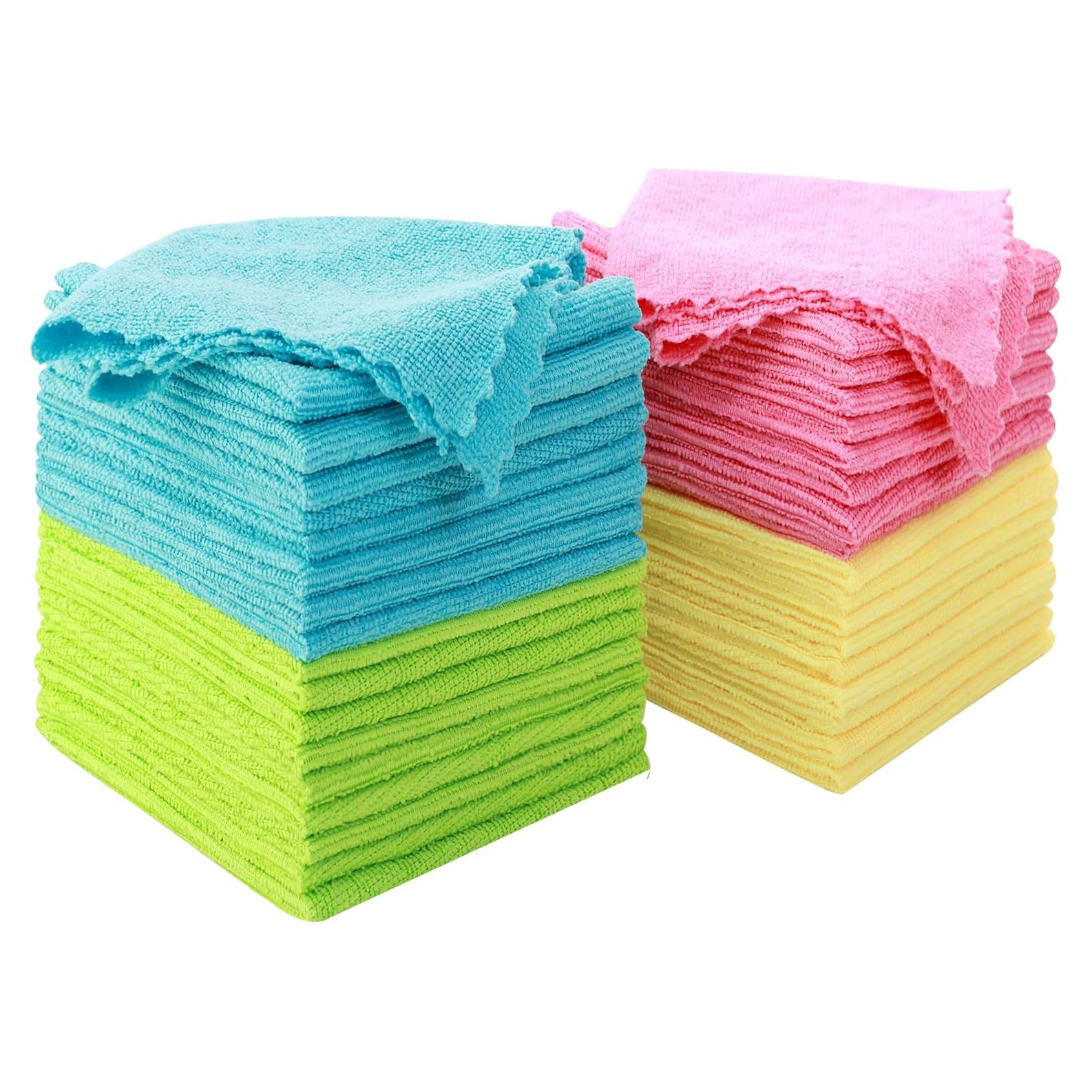 Paño de Microfibra MOONQUEEN 36 Piezas 30x30 cm Verde/Azul/Amarillo/Rosa