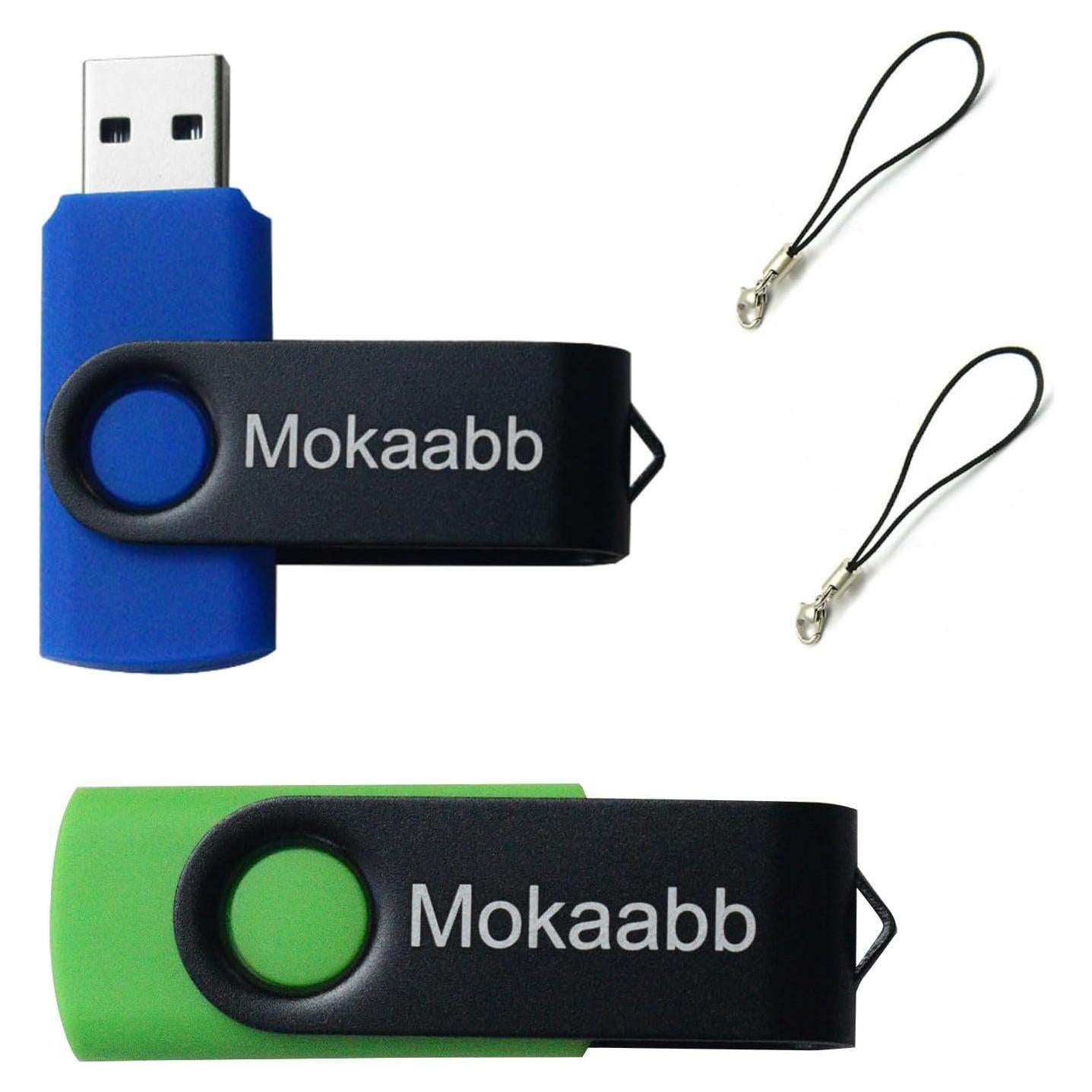 Paquete de 2 Unidades Flash USB 8GB Mokaabb U801 Negro