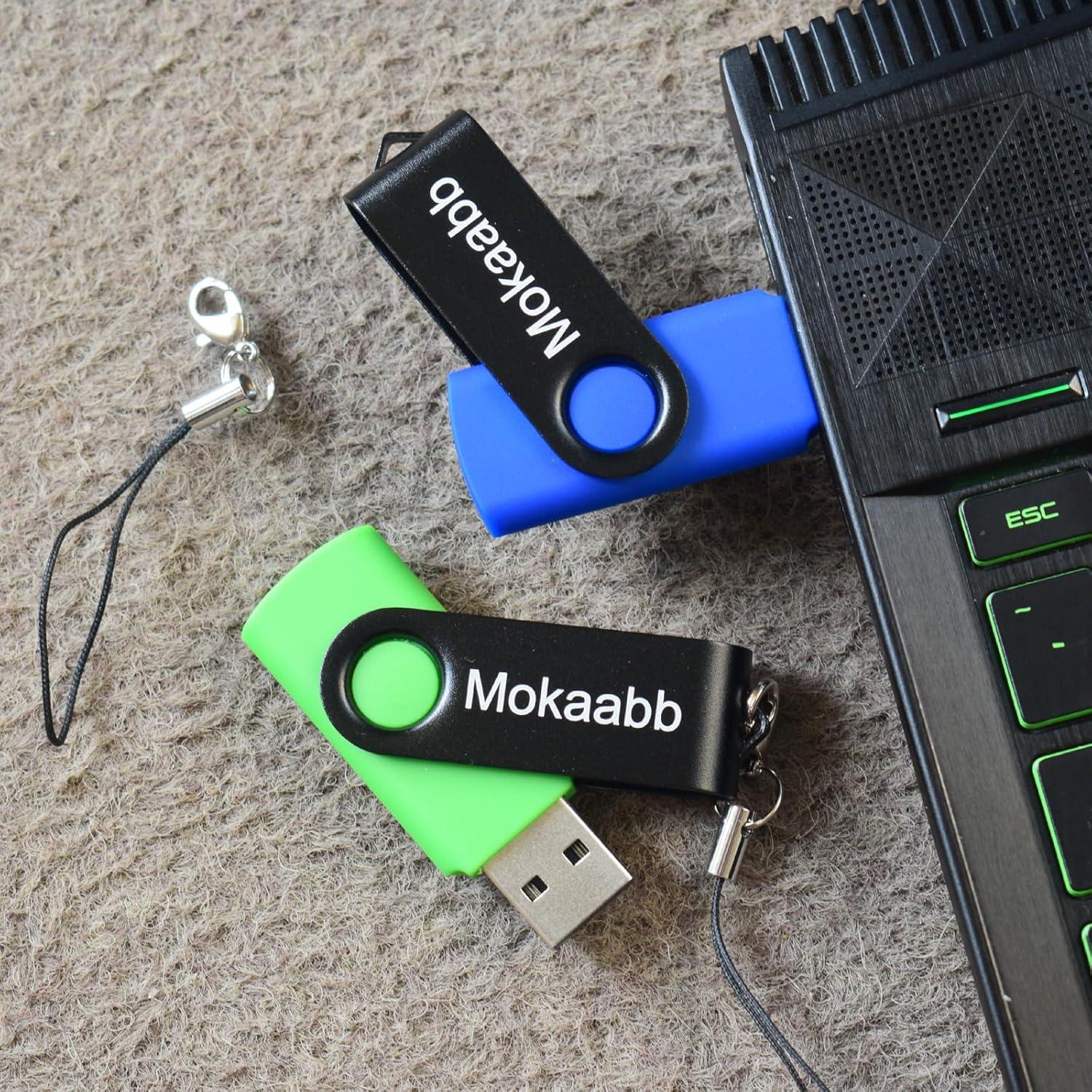 Paquete de 2 Unidades Flash USB 8GB Mokaabb U801 Negro