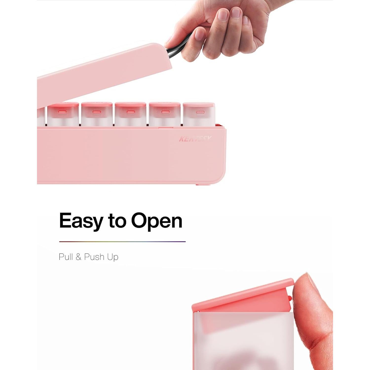 Organizador Semanal de Pastillas KERTSSY Rosa 7 Compartimentos