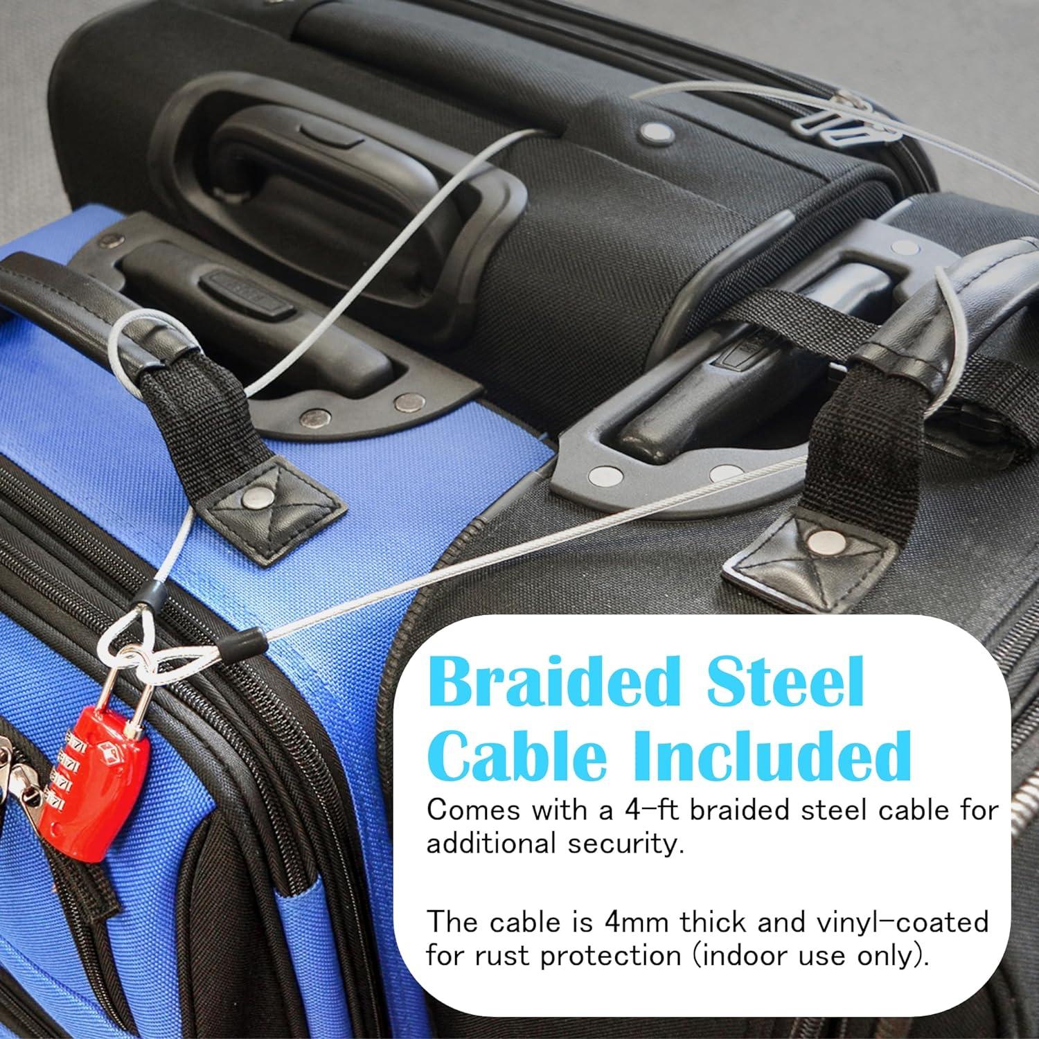 Candado de Combinación Lumintrail TSA 4 Dígitos con Cable 1.22m Negro