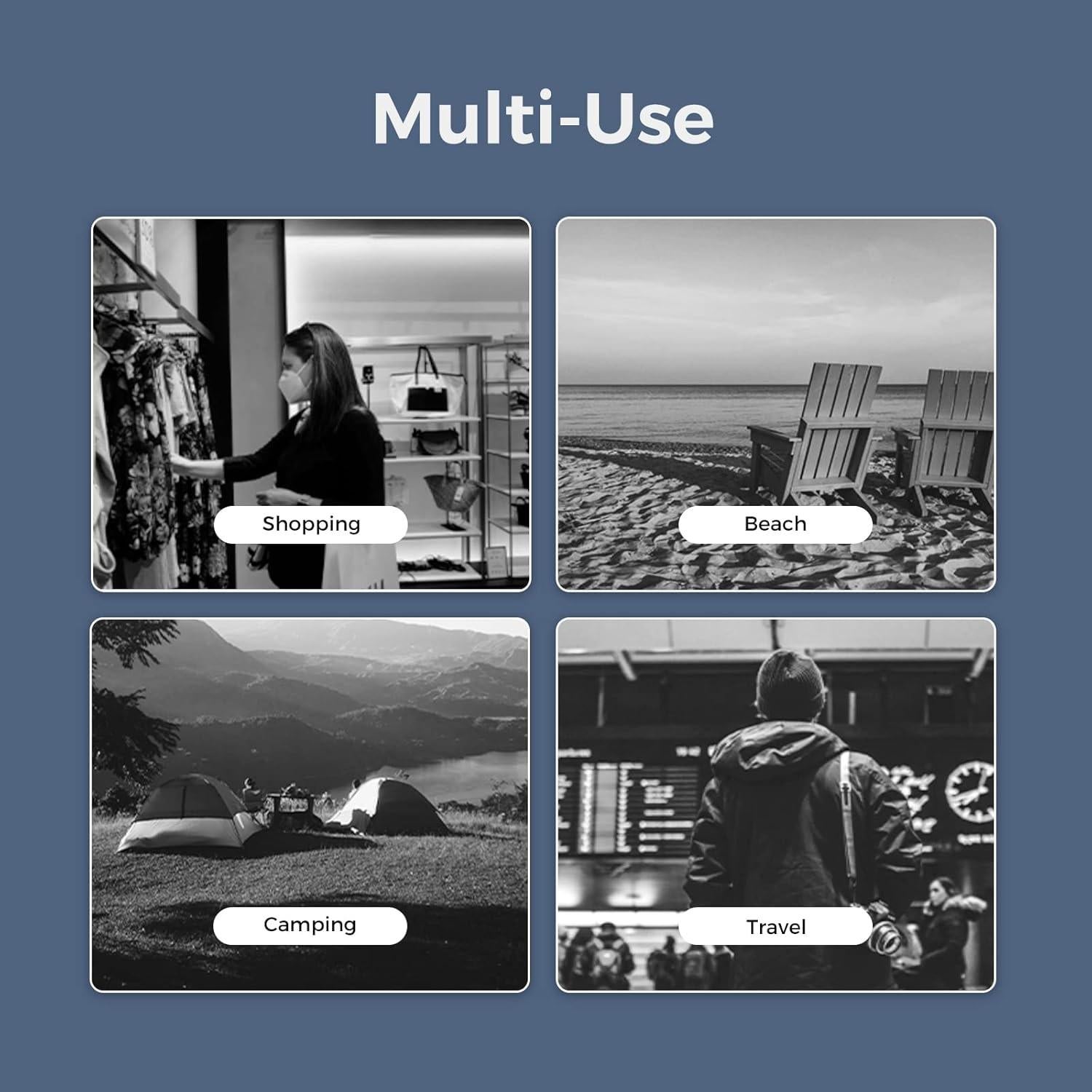 Bolsa de Mano Plegable Resistente al Agua 16L - Nylon Negro