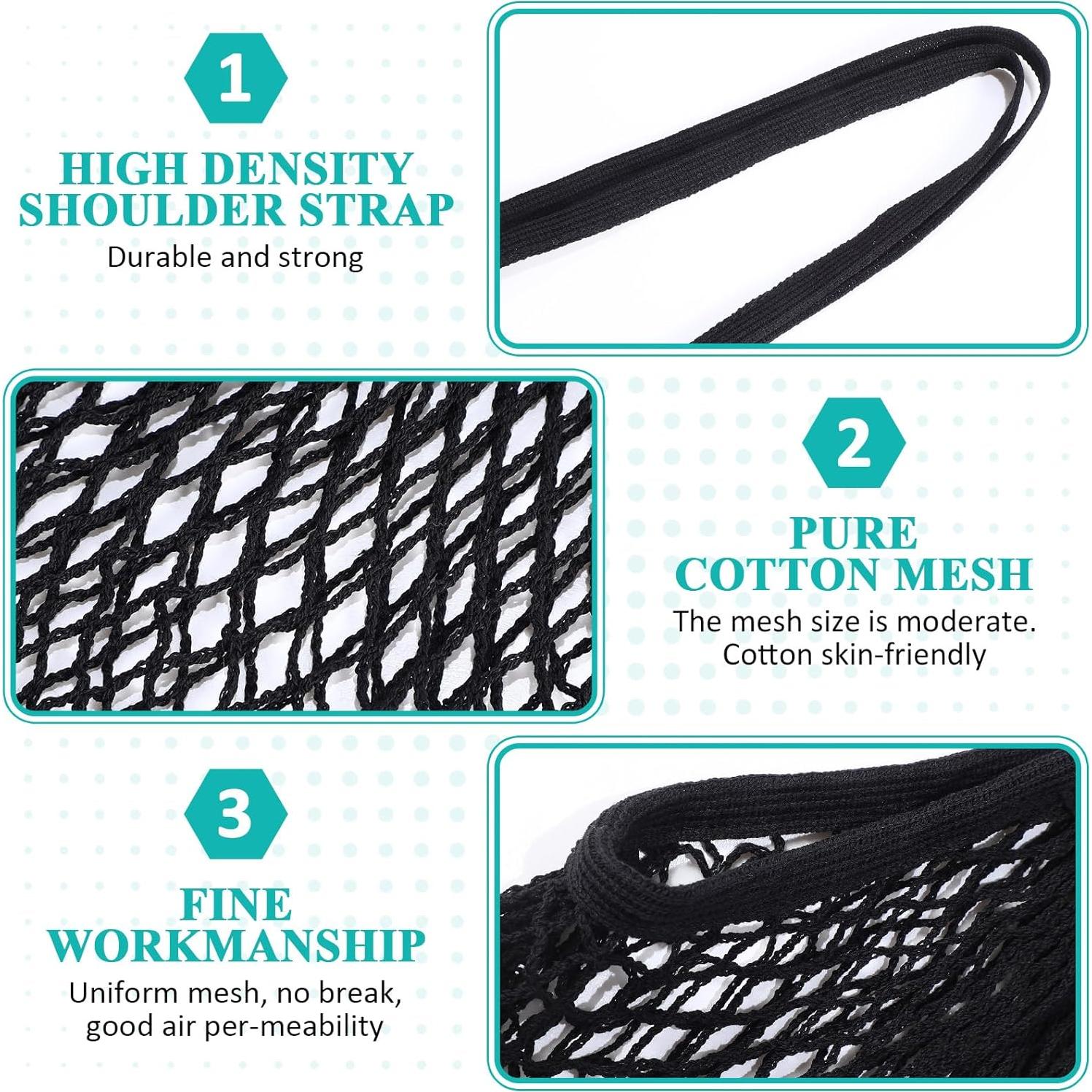 Bolsas de Compras Reutilizables Shappy de Algodón 16 Pcs Negro