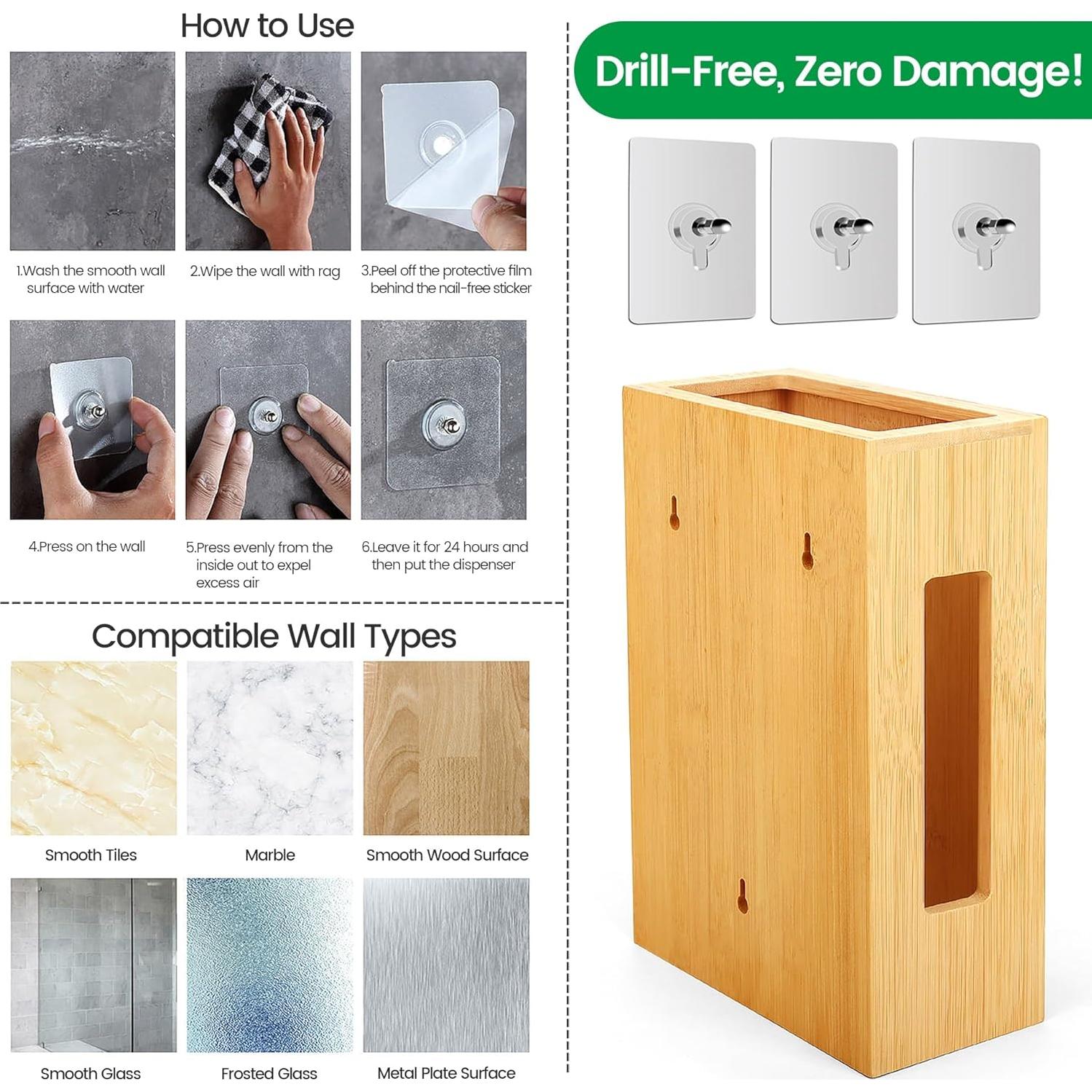 Soporte Organizador de Bolsas de Compras de Bambú Extra Grande