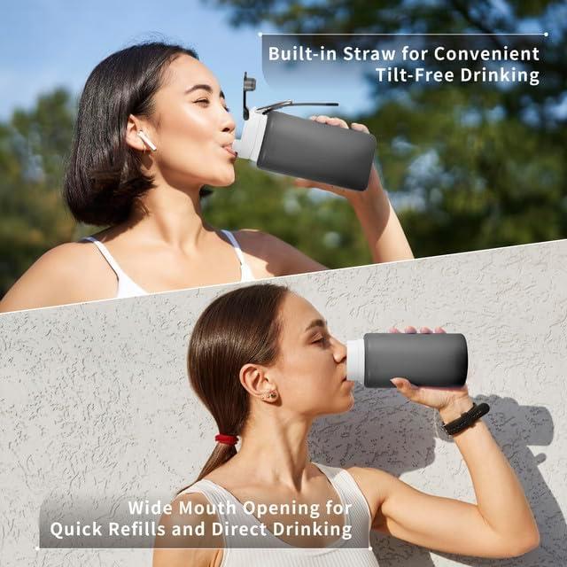 Botella de Agua Plegable VadoWorld 19oz Silicona Negra