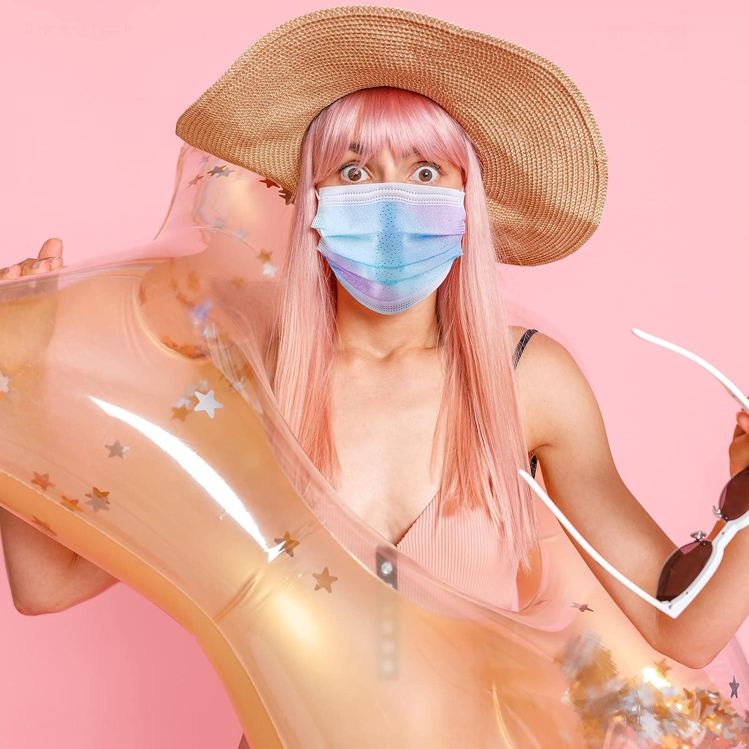 Mascarillas Desechables NiHealth 50PCS para Mujeres - 4 Capas Brillo