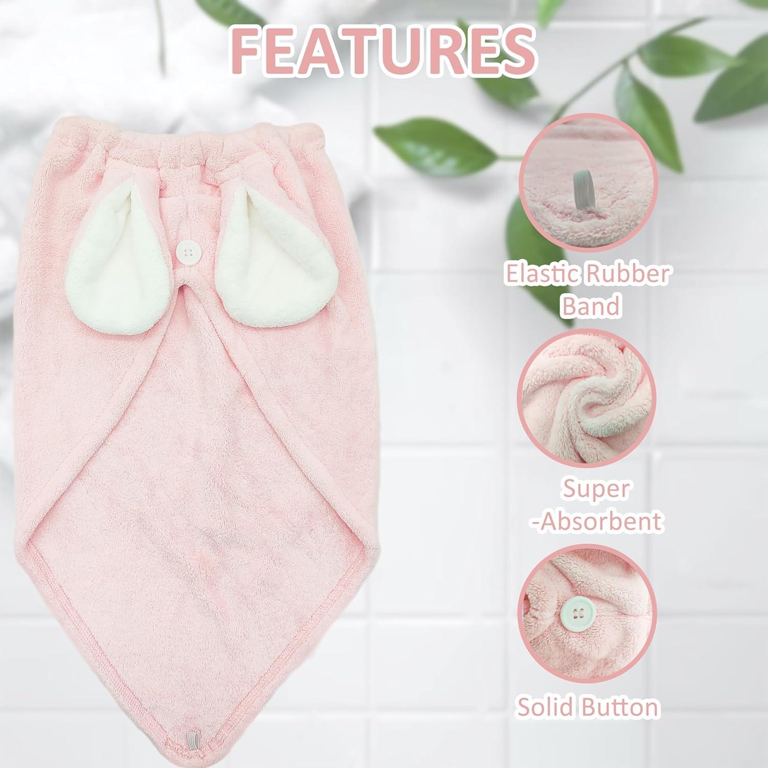 Toallas de Microfibra para Cabello fhgnysm - 2 Unidades Rosa