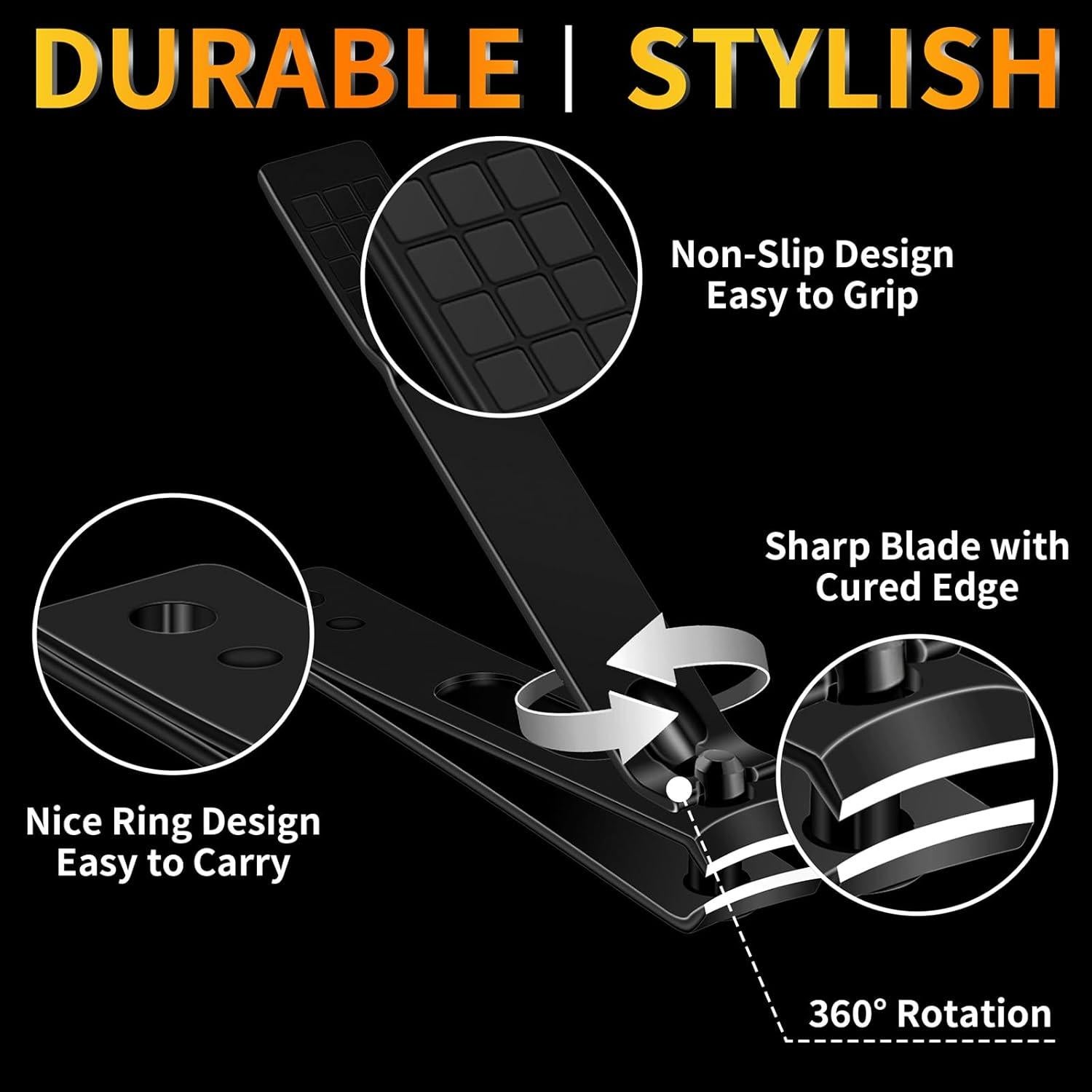 Kit de Manicura 16 en 1 BLESWIN Acero Inoxidable Negro