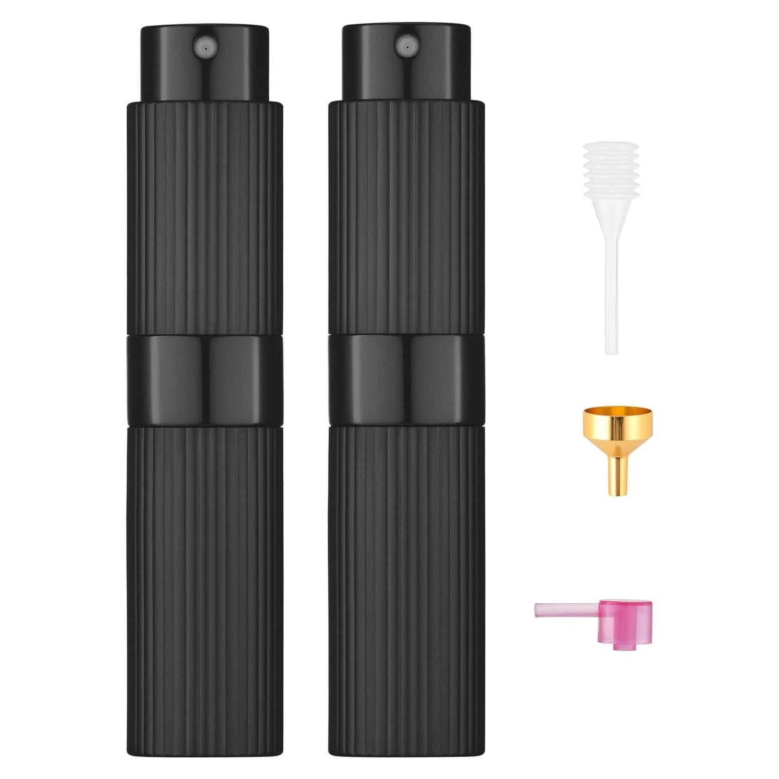 Atomizador de Perfume Rellenable Tekson 2PCS 8ml Negro