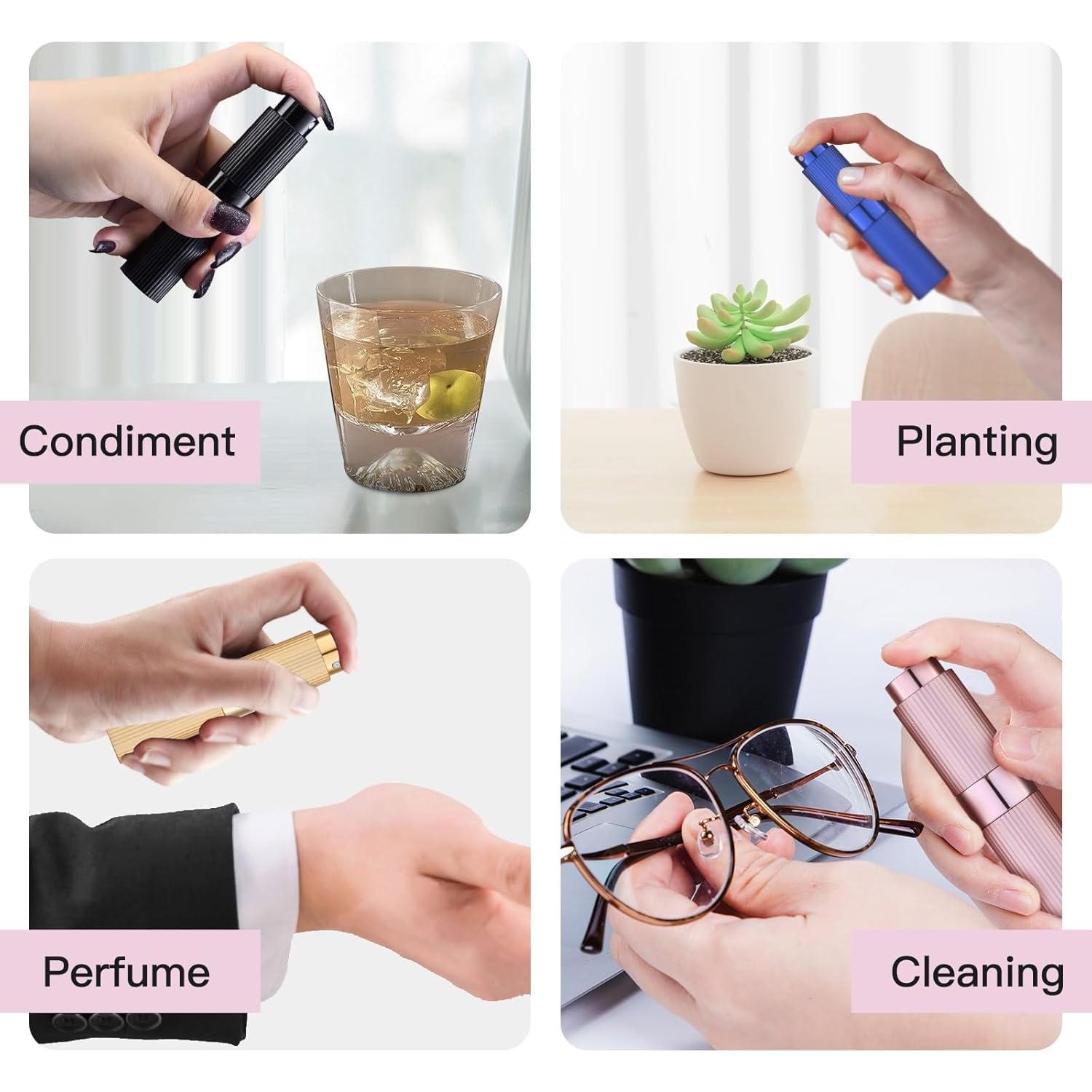 Atomizador de Perfume Rellenable Tekson 2PCS 8ml Negro