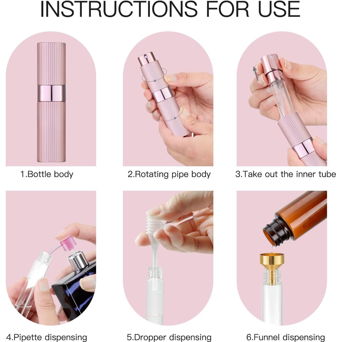 Atomizador de Perfume Rellenable Tekson 2PCS 8ml Negro