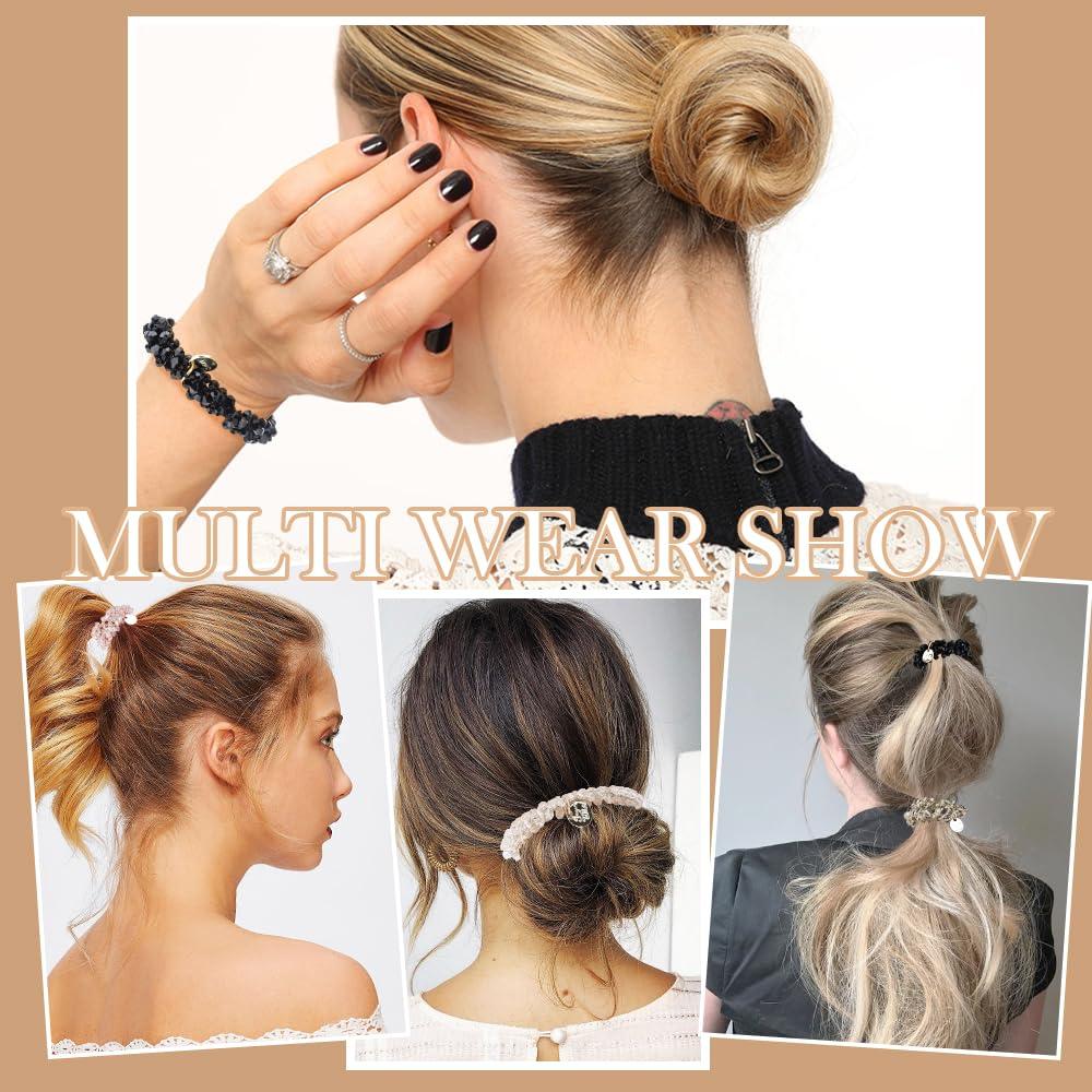 Gomas de Pelo Elásticas Ahoney 9 Piezas Cristal Boho