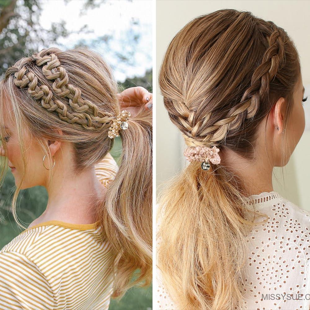 Gomas de Pelo Elásticas Ahoney 9 Piezas Cristal Boho