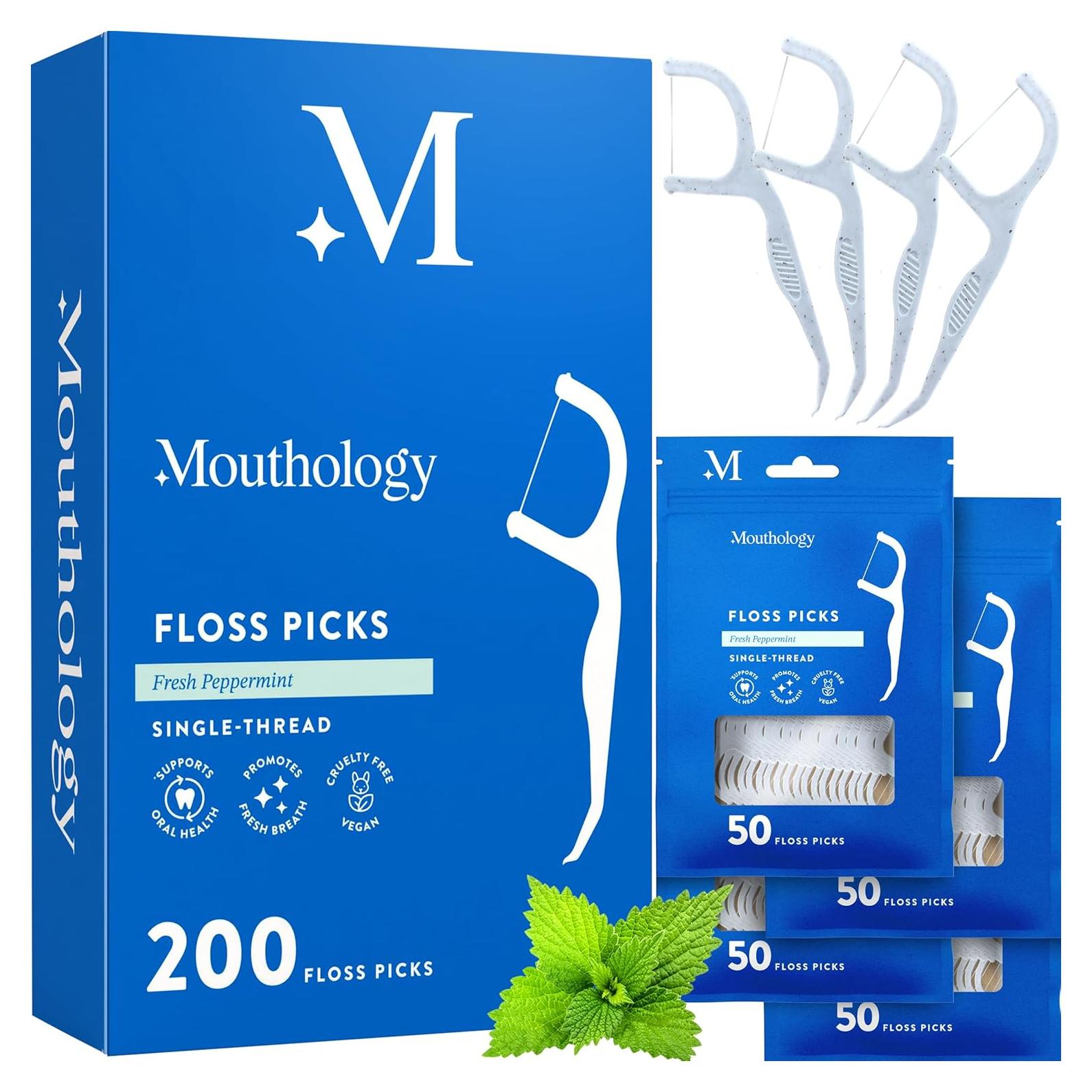 Palillos de Hilo Dental Biodegradables Mouthology 200 Unidades