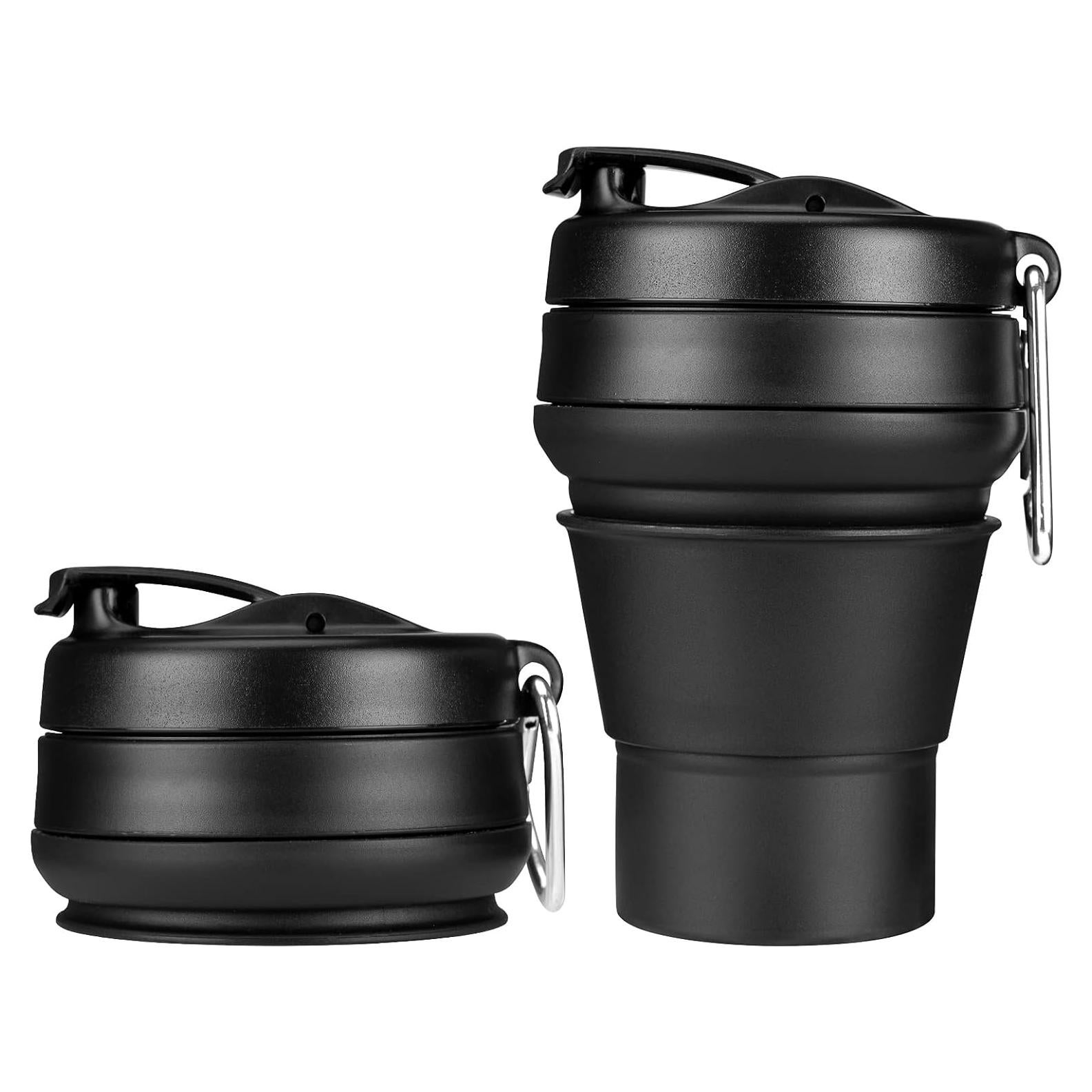 Taza de viaje plegable Egoldto 2x480ml silicona a prueba de fugas