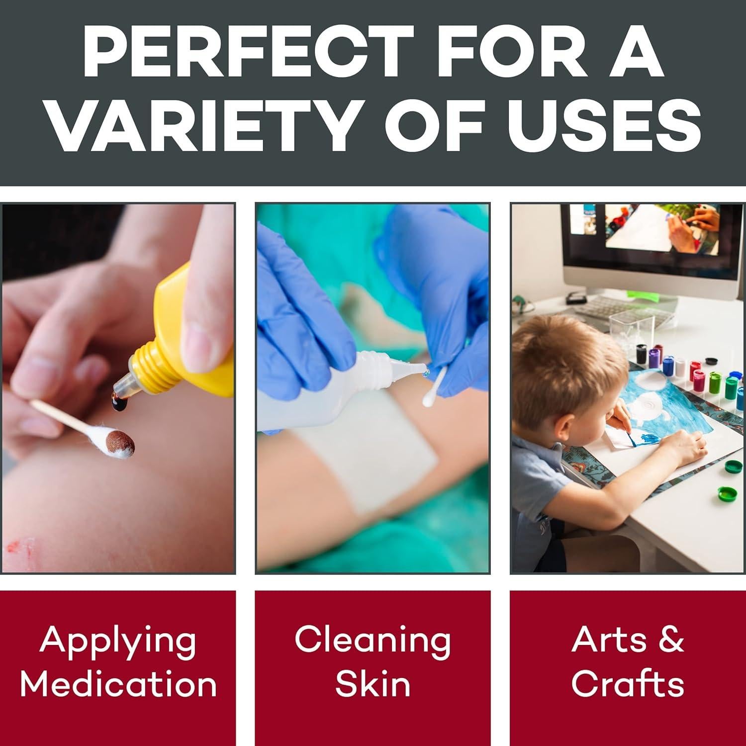 Aplicadores de Madera con Punta de Algodón Dealmed 15 cm - 1,000 Unidades