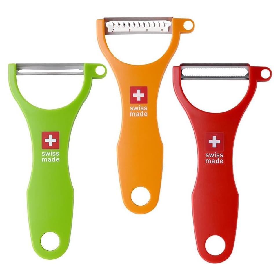 Set de 3 Peladores Suizos Imaboie - Verde, Naranja, Rojo