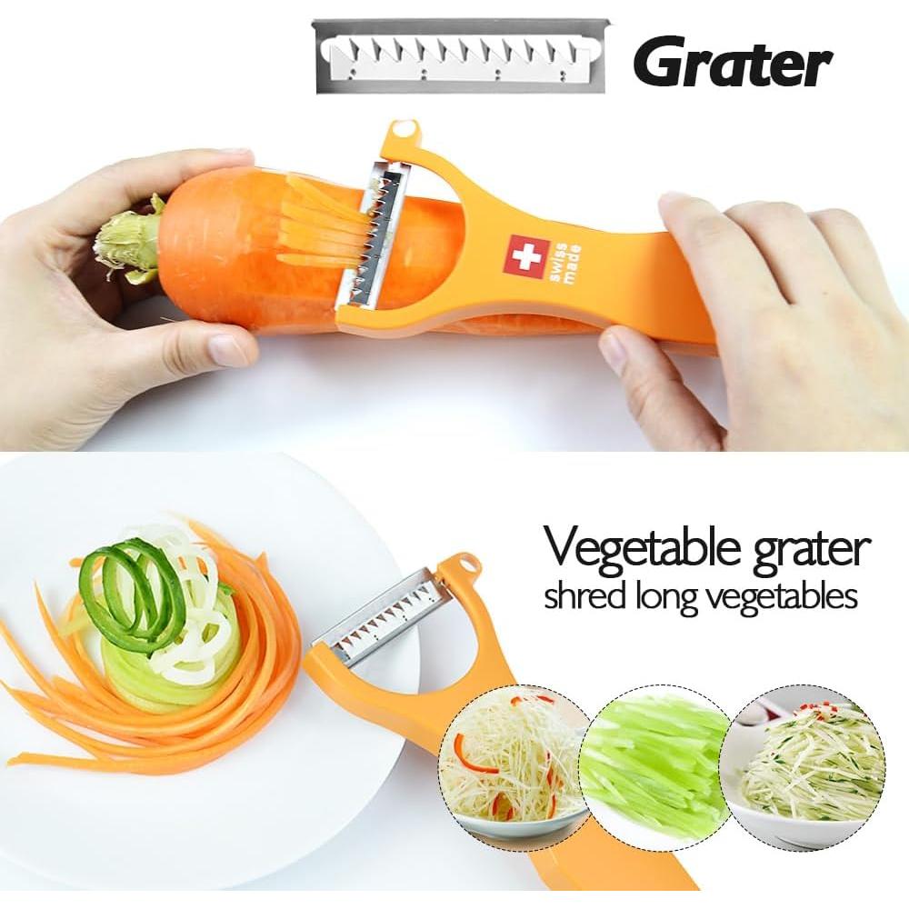 Set de 3 Peladores Suizos Imaboie - Verde, Naranja, Rojo