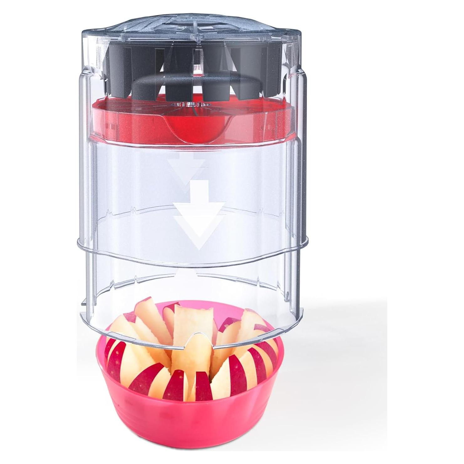 Cortador de Manzanas Newness 16 Rebanadas Acero Inoxidable Rojo