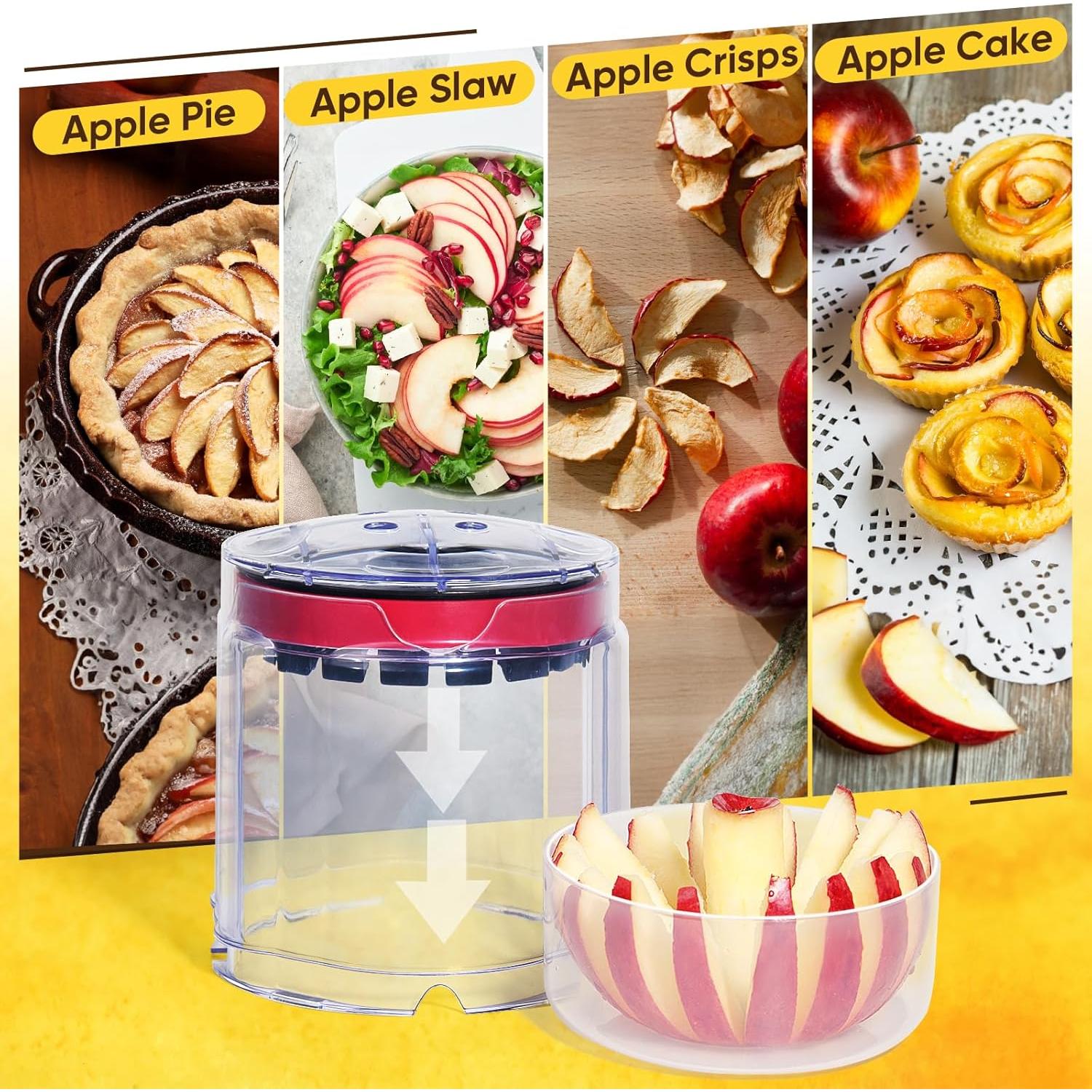 Cortador de Manzanas Newness 16 Rebanadas Acero Inoxidable Rojo