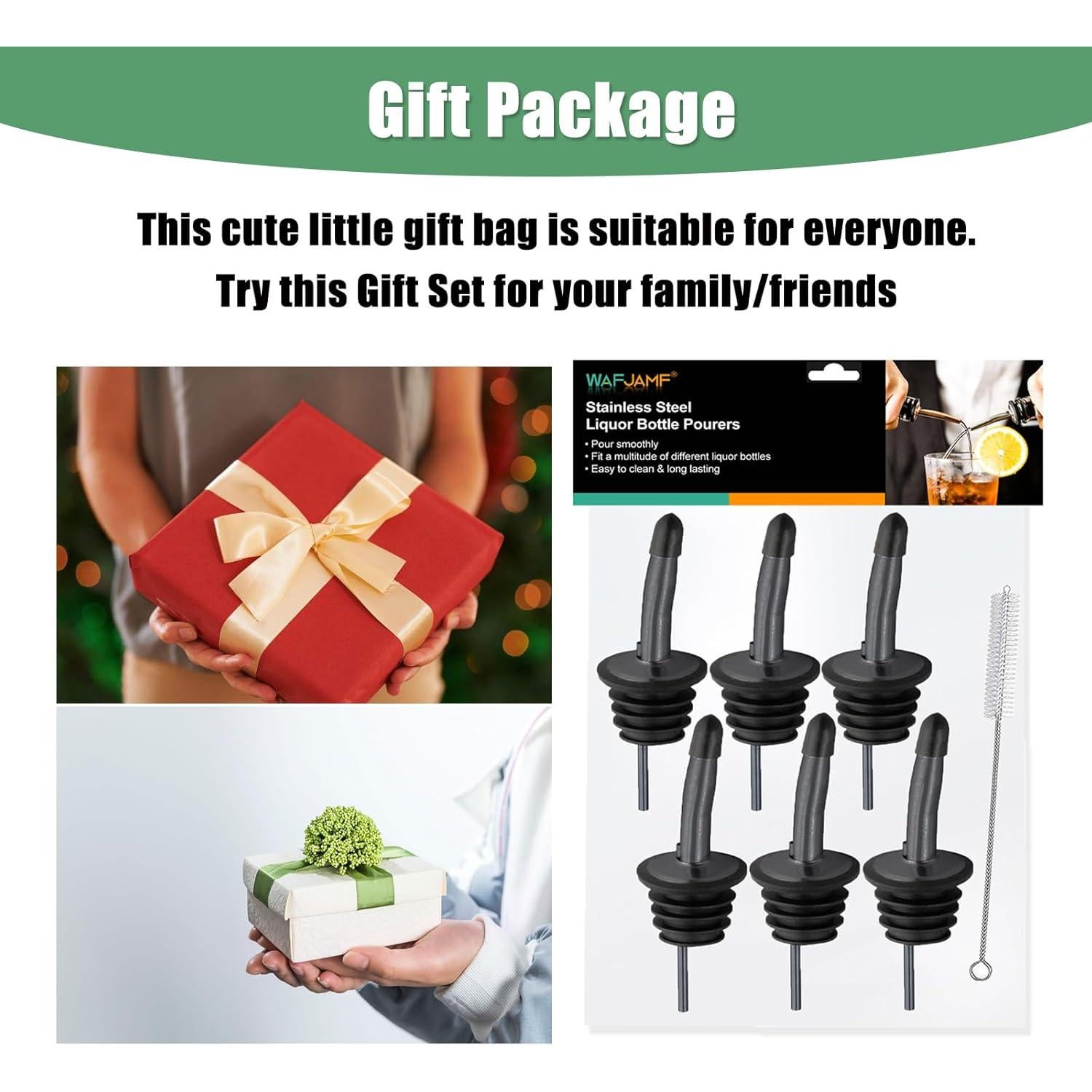 Juego de Vertedores de Licor WAFJAMF 6 Pcs Acero Inoxidable