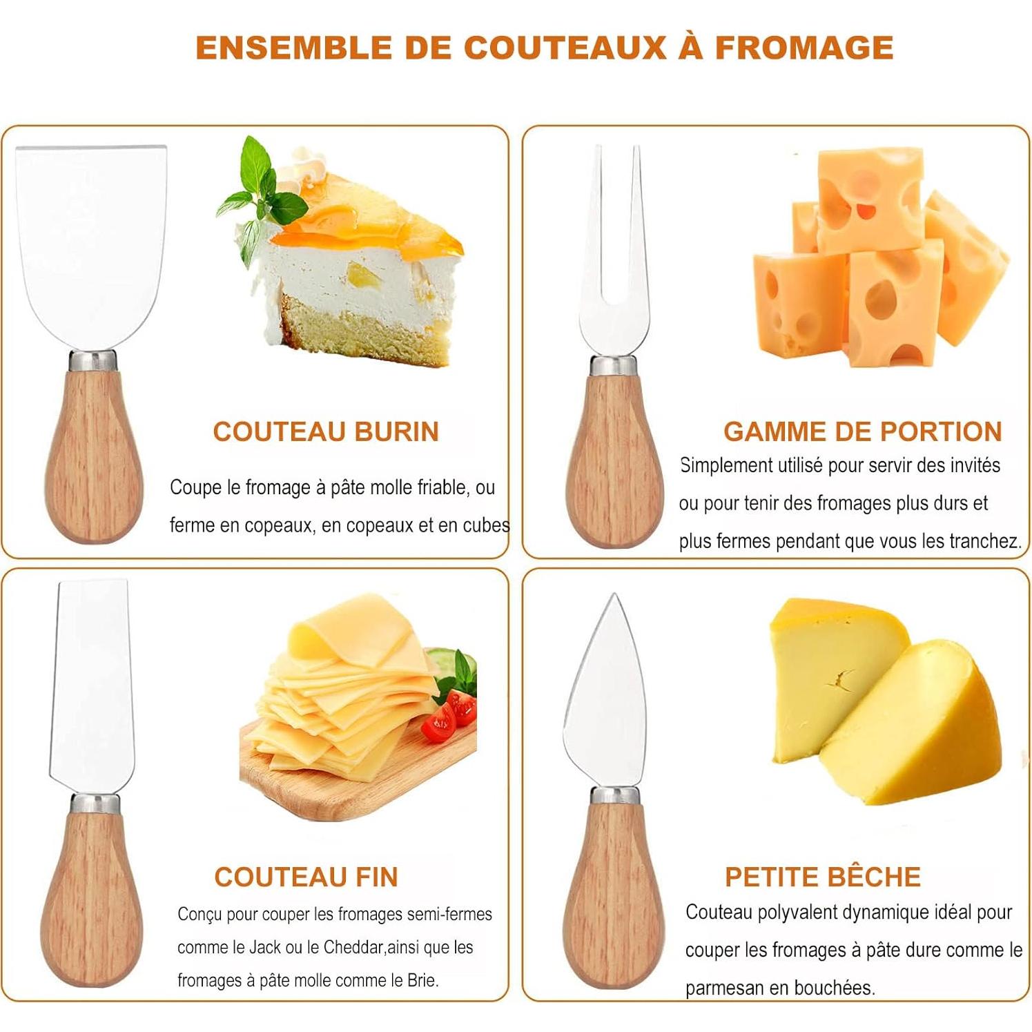 Juego de cuchillos de queso JLIAN MIOR 4 piezas acero inoxidable