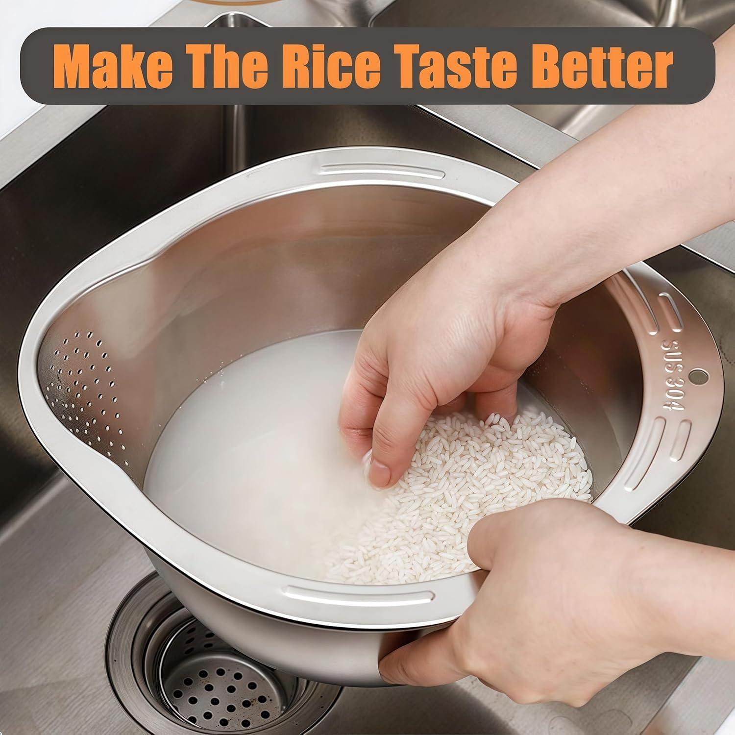 Colador de Arroz DOPMEP de Acero Inoxidable 28 cm Multifuncional