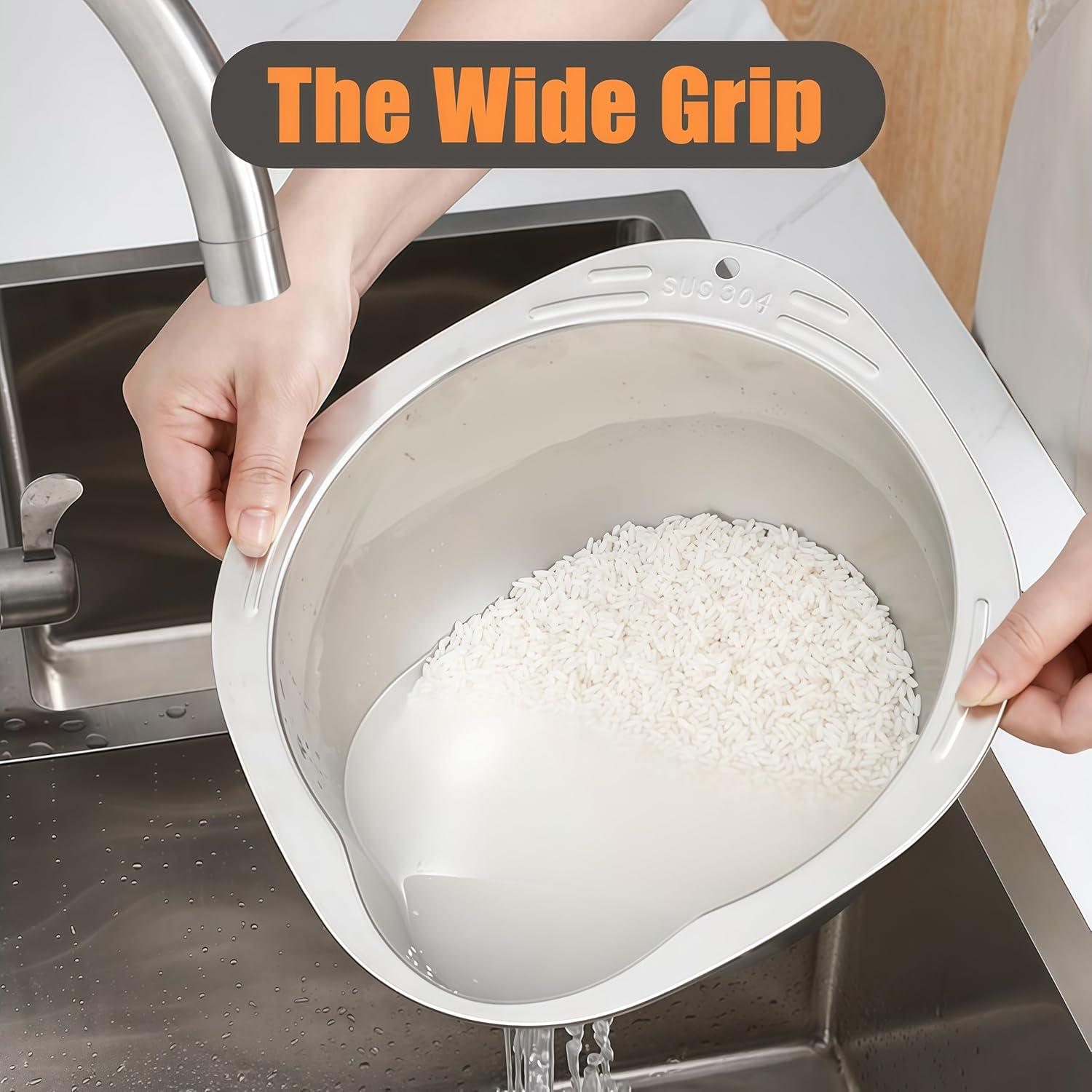 Colador de Arroz DOPMEP de Acero Inoxidable 28 cm Multifuncional