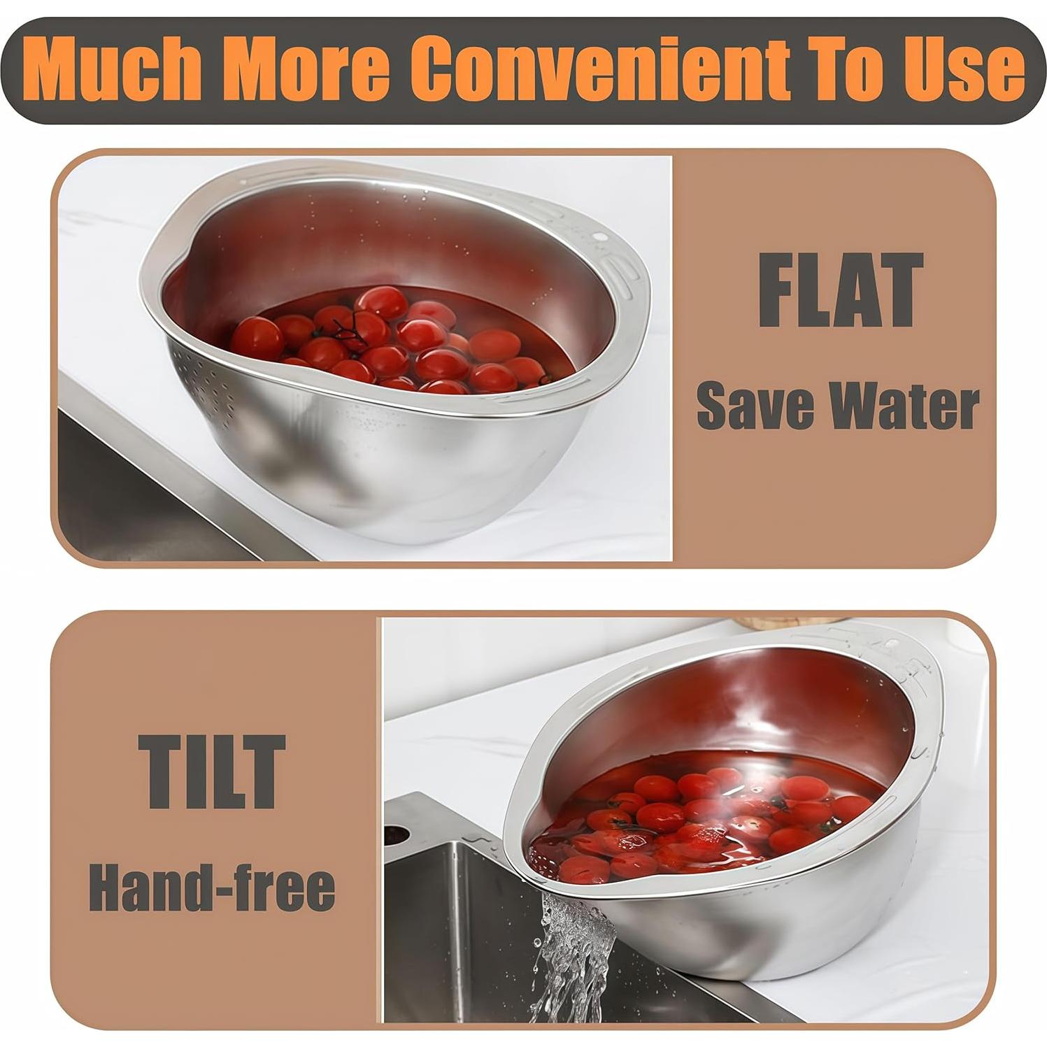 Colador de Arroz DOPMEP de Acero Inoxidable 28 cm Multifuncional