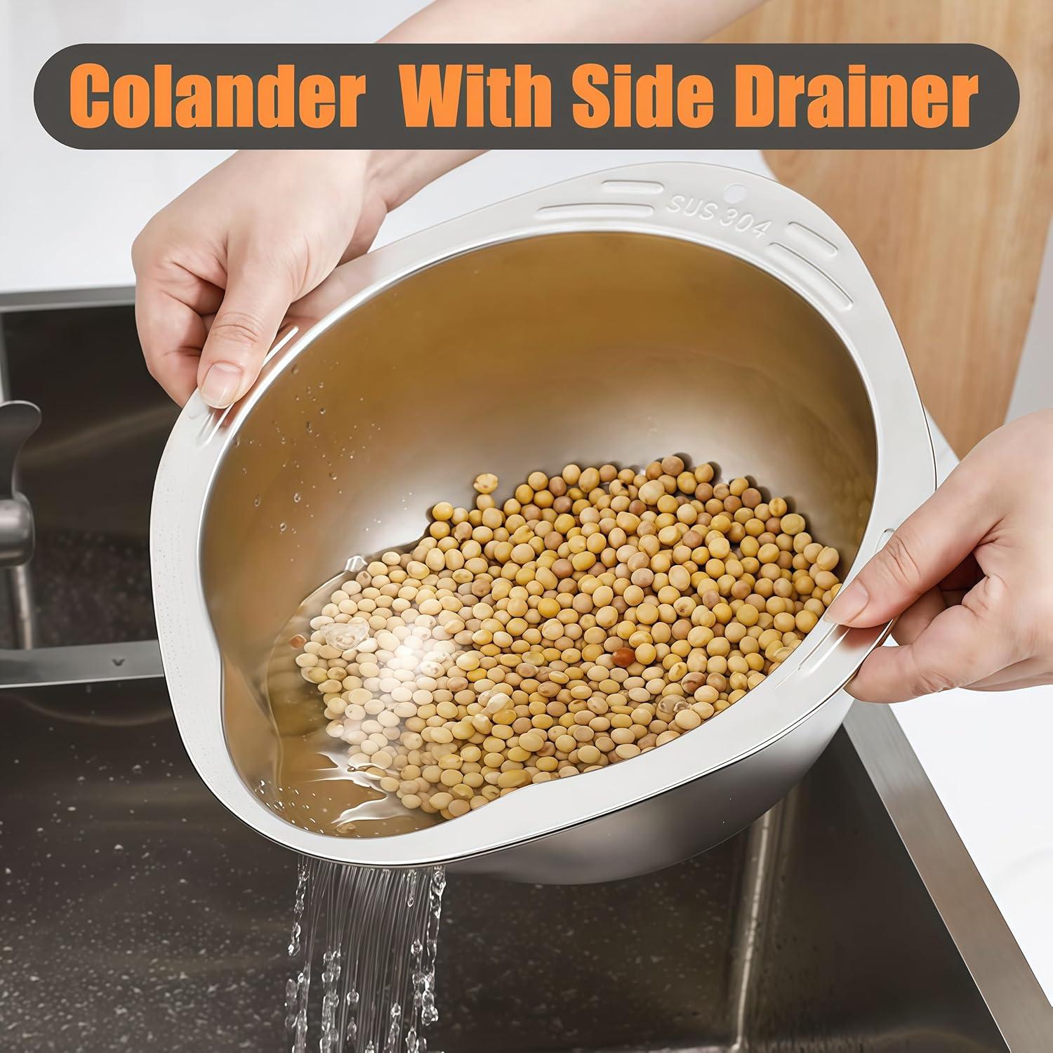 Colador de Arroz DOPMEP de Acero Inoxidable 28 cm Multifuncional