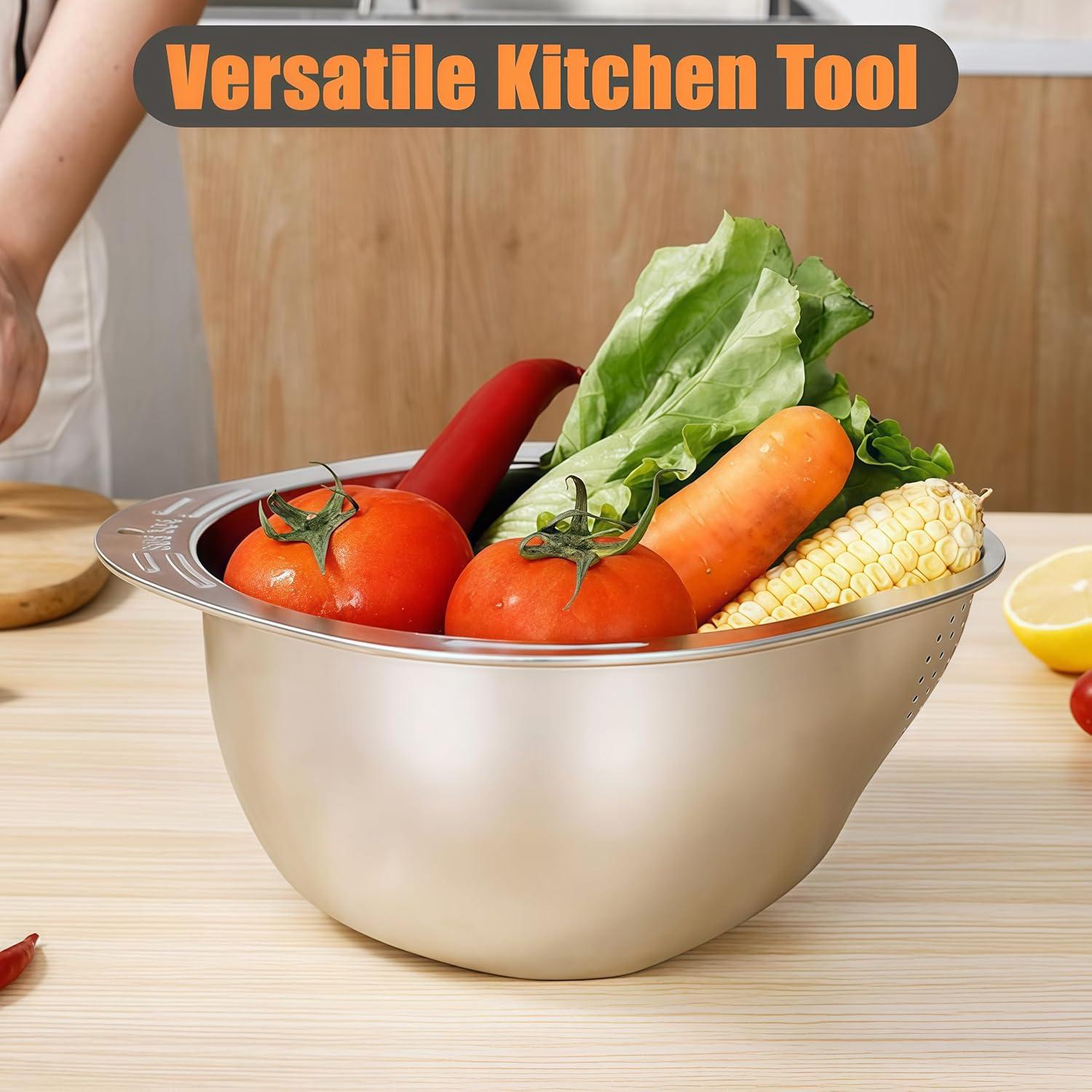 Colador de Arroz DOPMEP de Acero Inoxidable 28 cm Multifuncional