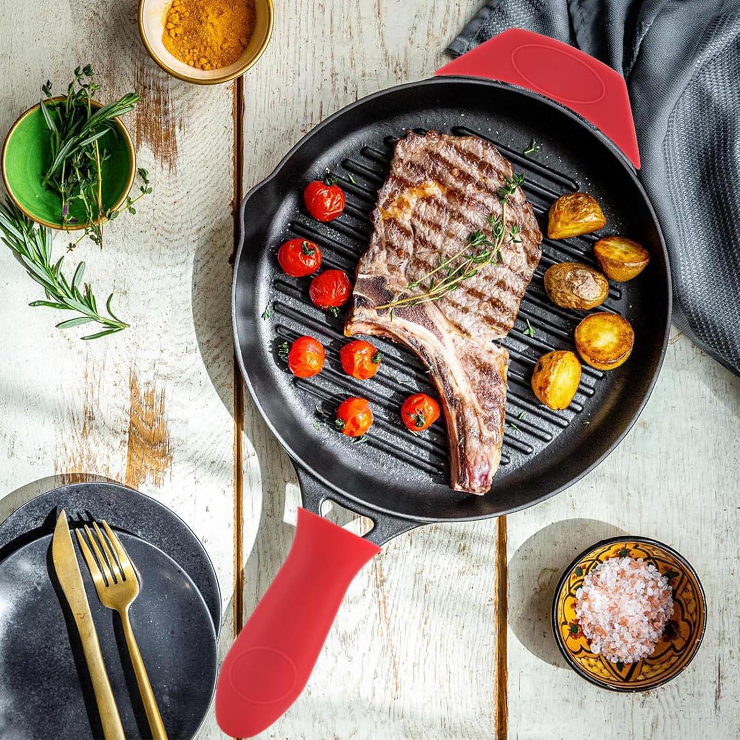 Cubiertas de Silicona para Mangos de Sartén Hierro Fundido 2Pcs