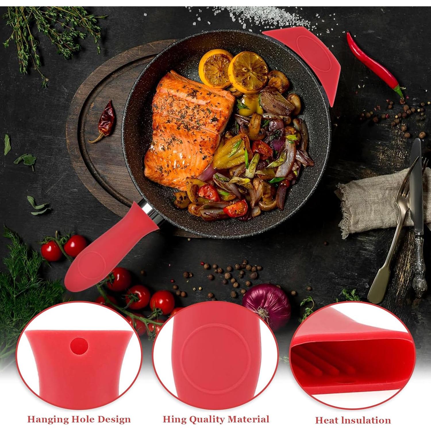 Cubiertas de Silicona para Mangos de Sartén Hierro Fundido 2Pcs