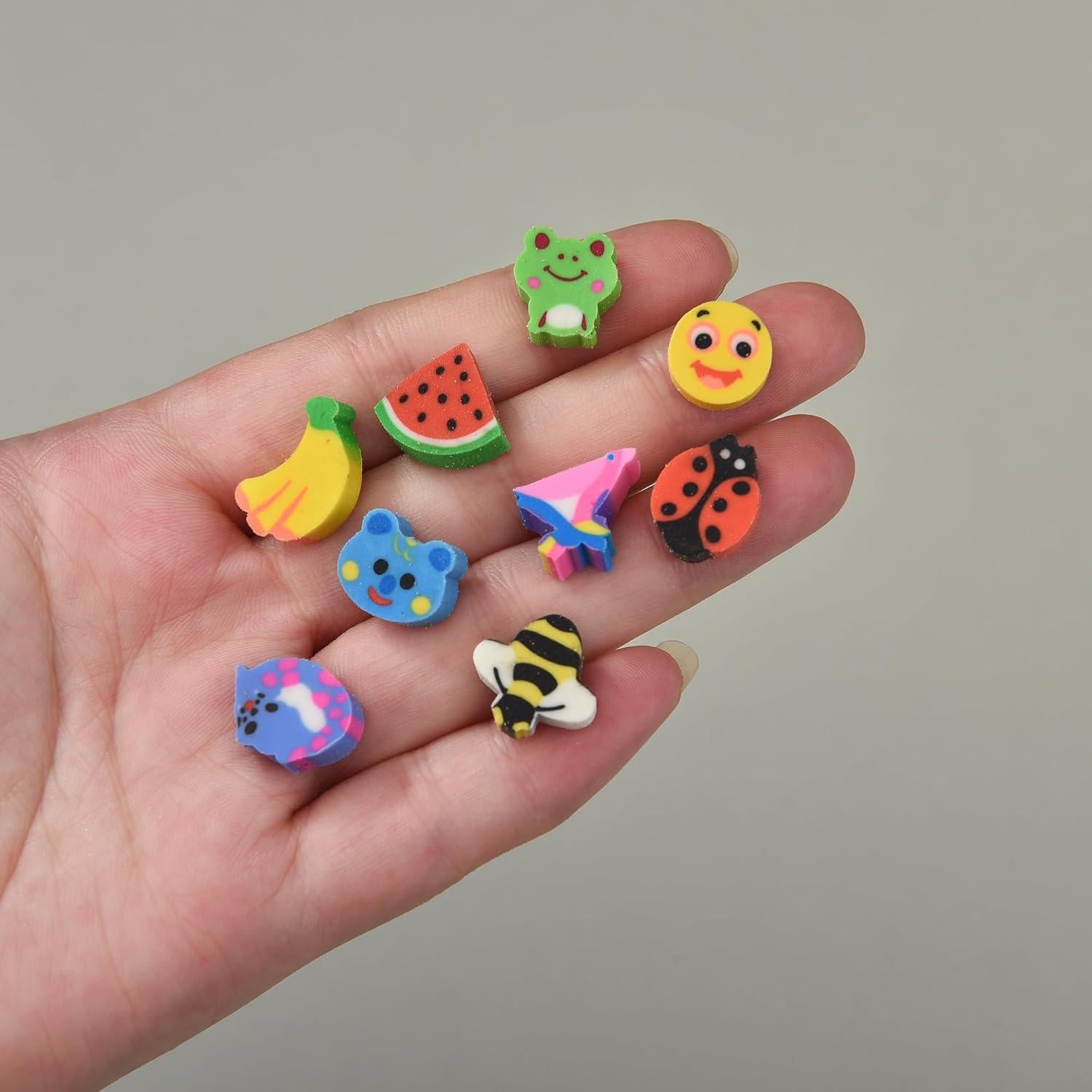 300 Borradores Mini de Animales y Frutas QDXATIVP - Ecológicos