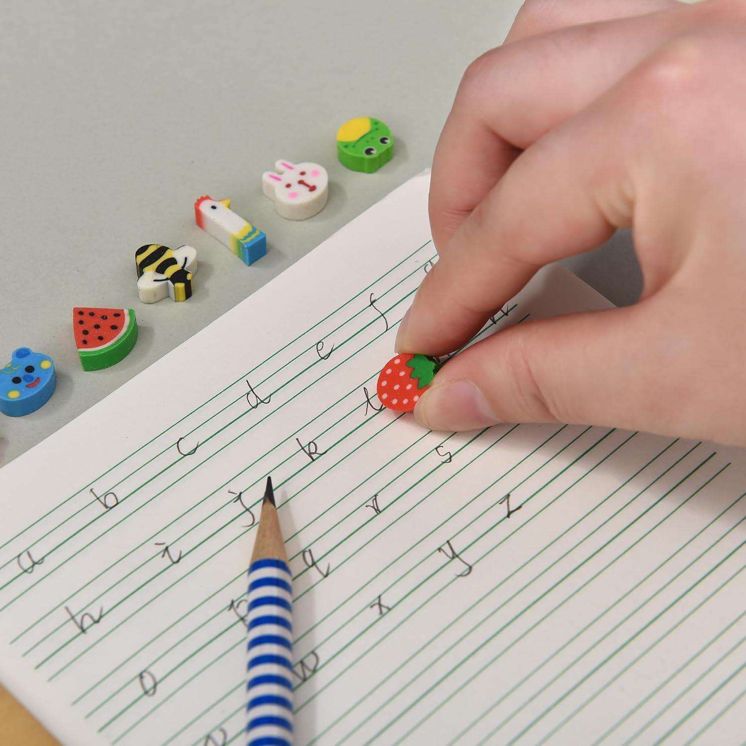 300 Borradores Mini de Animales y Frutas QDXATIVP - Ecológicos