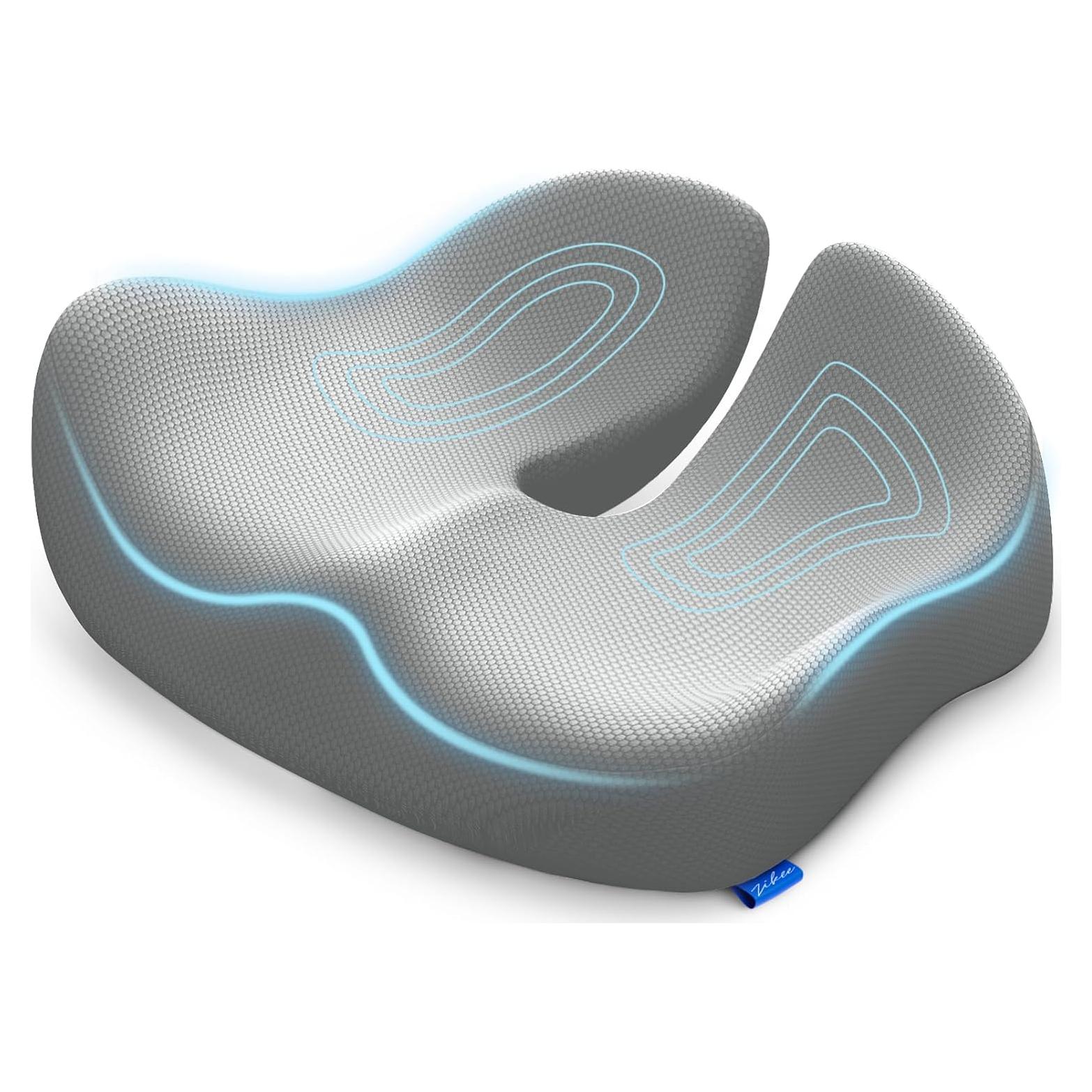 Cojín Ergonómico ZIKEE para Alivio de Coxis y Espalda - Gris