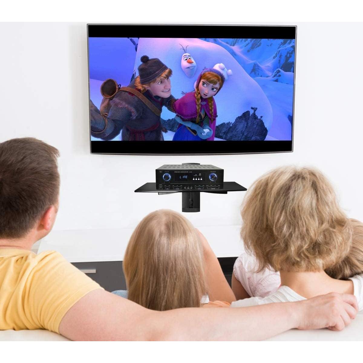 Estante Flotante Negro Suptek CS201 con Vidrio Templado 8kg