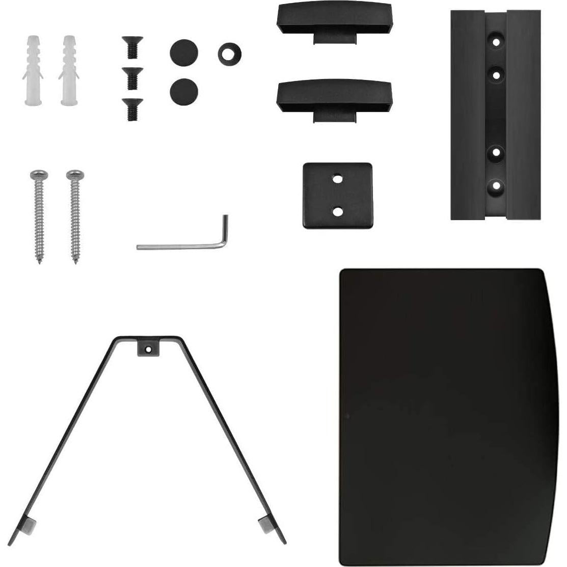 Estante Flotante Negro Suptek CS201 con Vidrio Templado 8kg