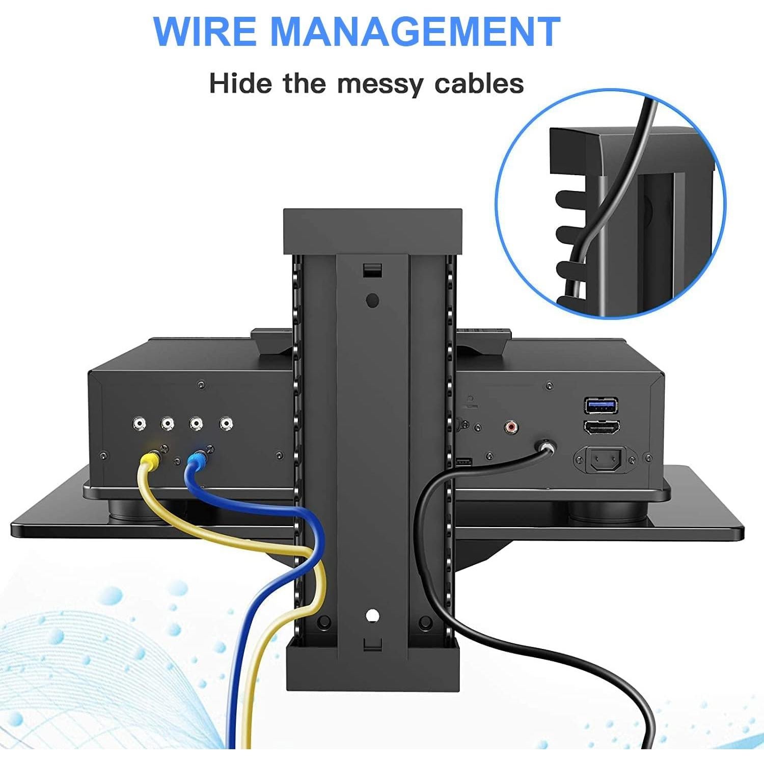 Estante Flotante Negro Suptek CS201 con Vidrio Templado 8kg