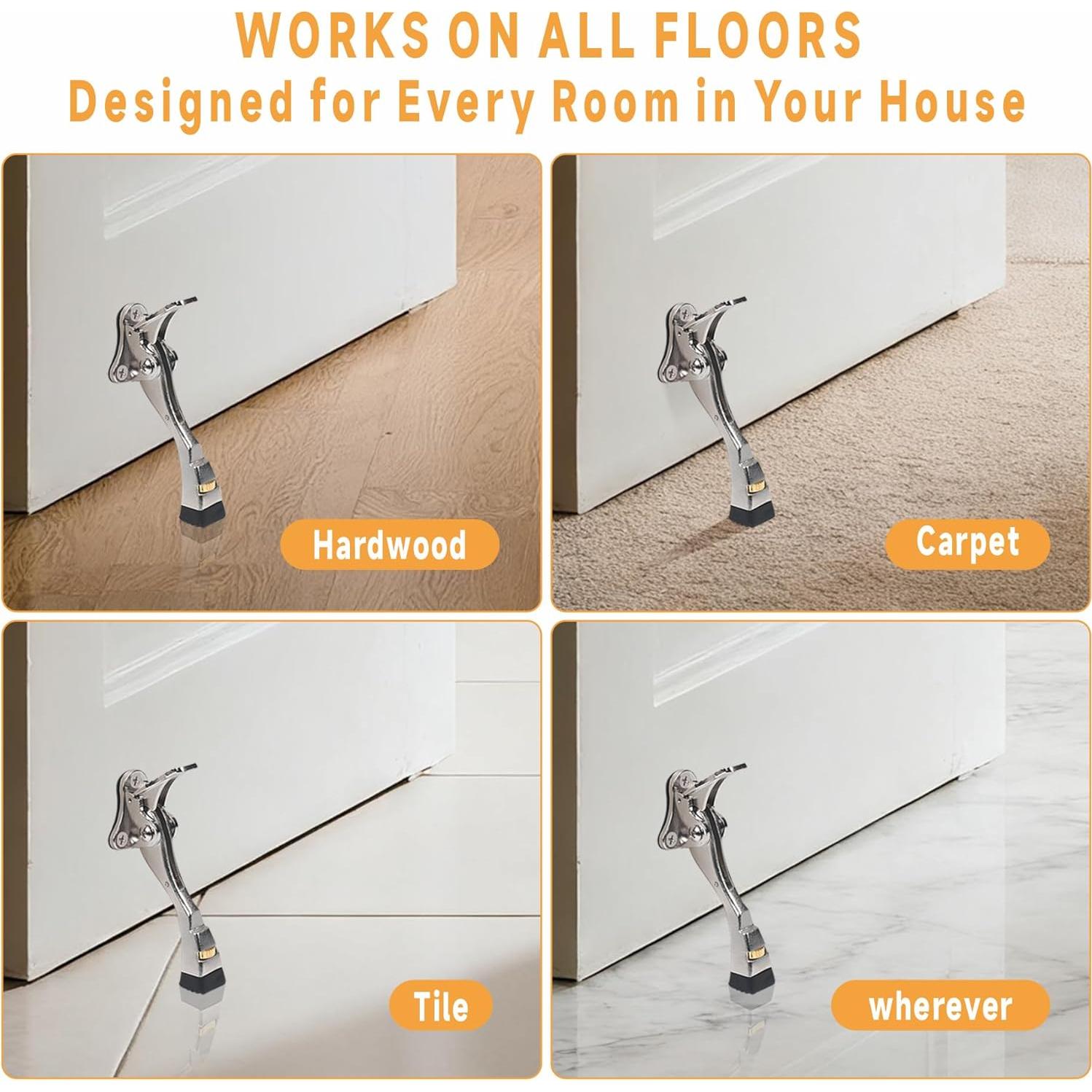 Topes de puerta GoldPig, 4 unidades, níquel satinado, 12.7 cm