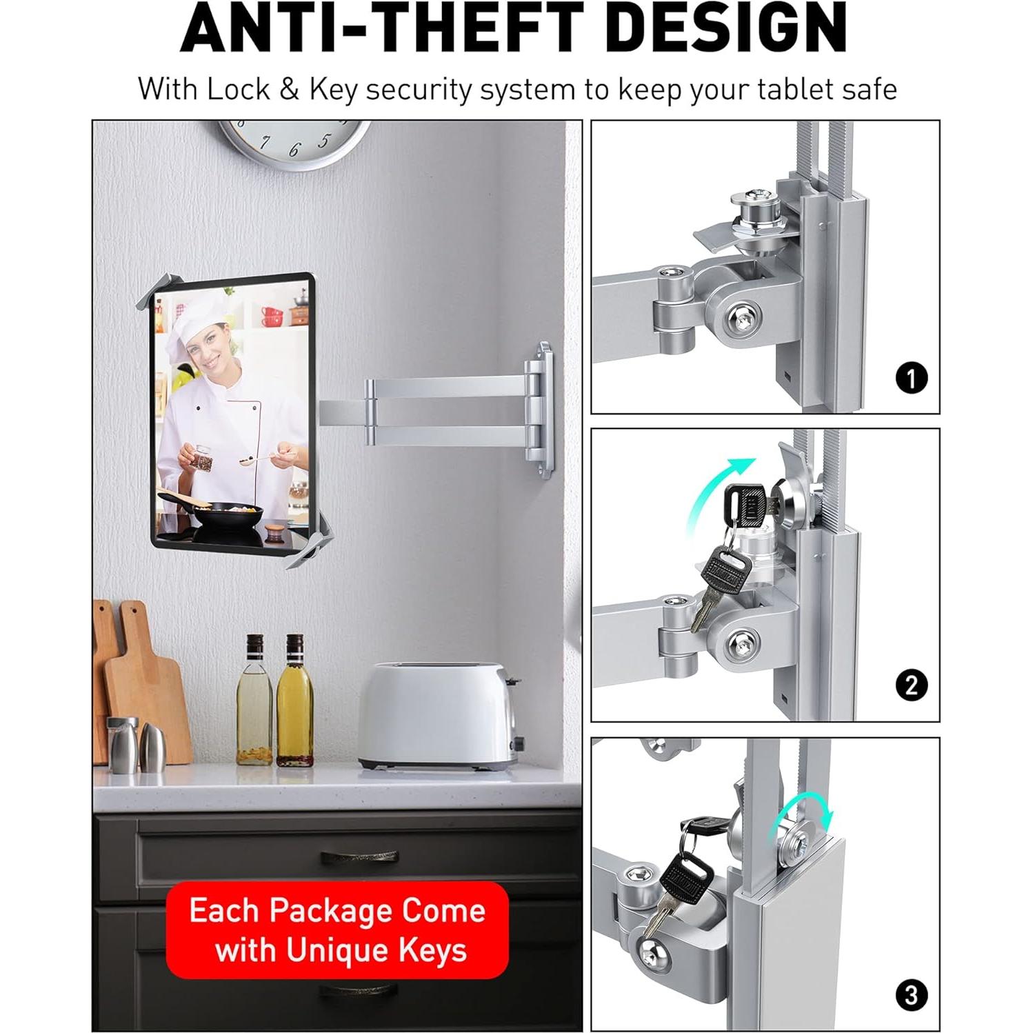 Soporte de Pared AboveTEK para Tableta 7-11" Antirrobo