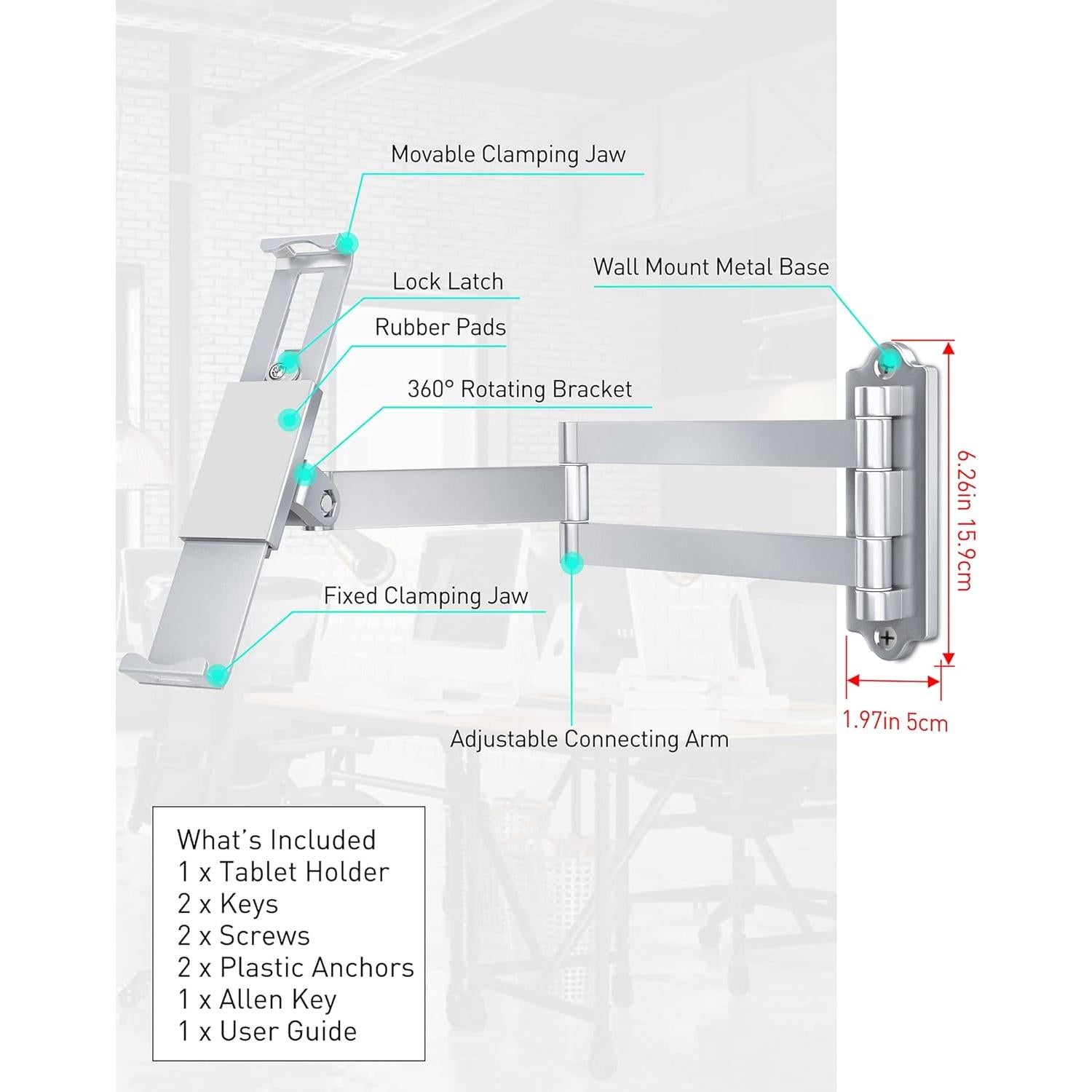 Soporte de Pared AboveTEK para Tableta 7-11" Antirrobo