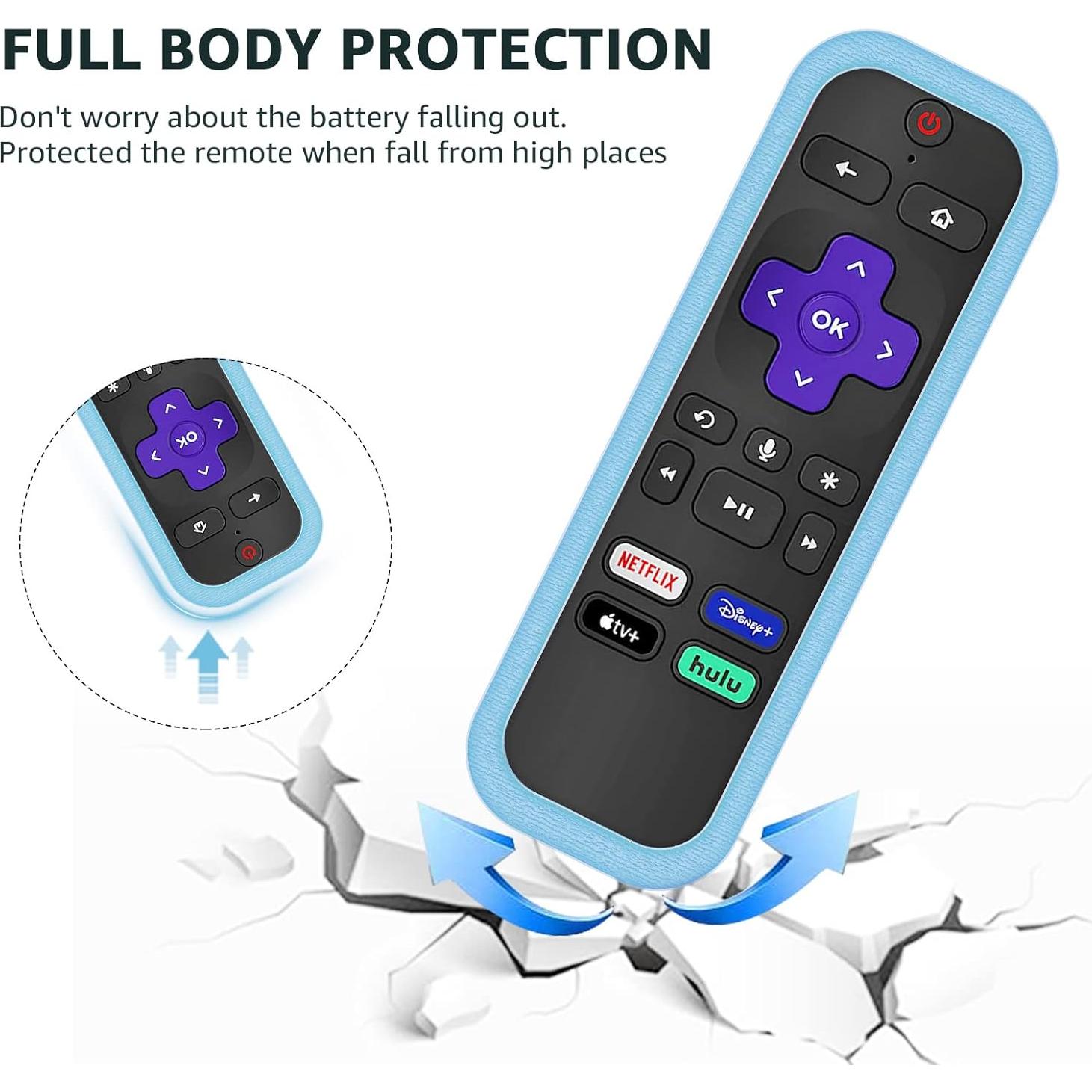 Funda de Silicona ONEBOM para Control Remoto Roku TV - 2 Pack