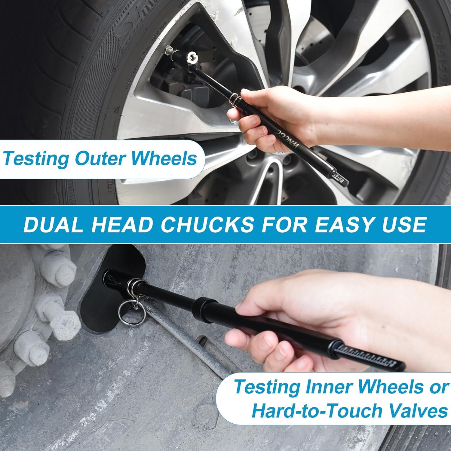 Manómetro de Neumáticos WNCGC GL-1306B-2 Doble Cabeza 0-10.34 bar