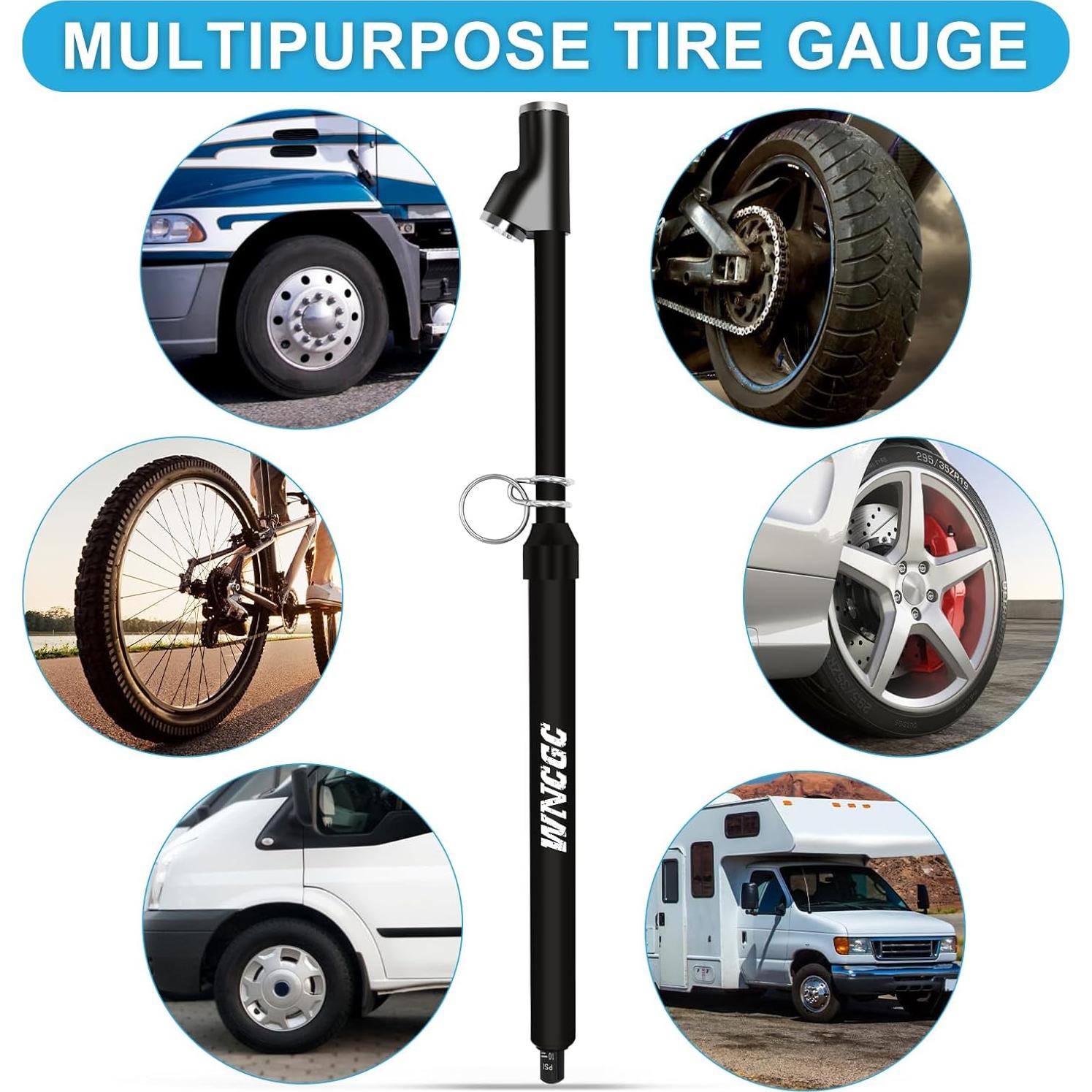 Manómetro de Neumáticos WNCGC GL-1306B-2 Doble Cabeza 0-10.34 bar