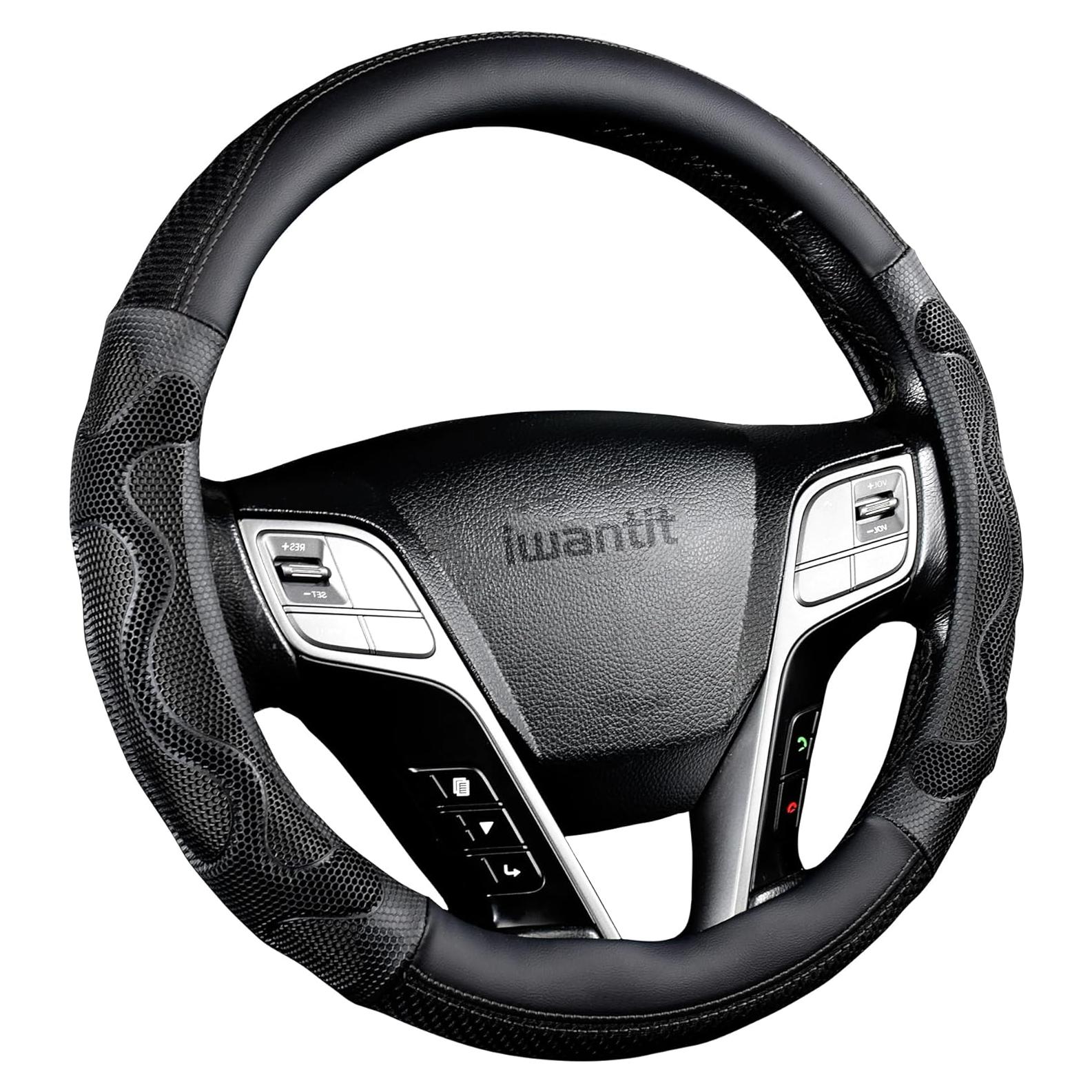 Funda de Volante Iwantit 3D Antideslizante 14.5-15" Negra