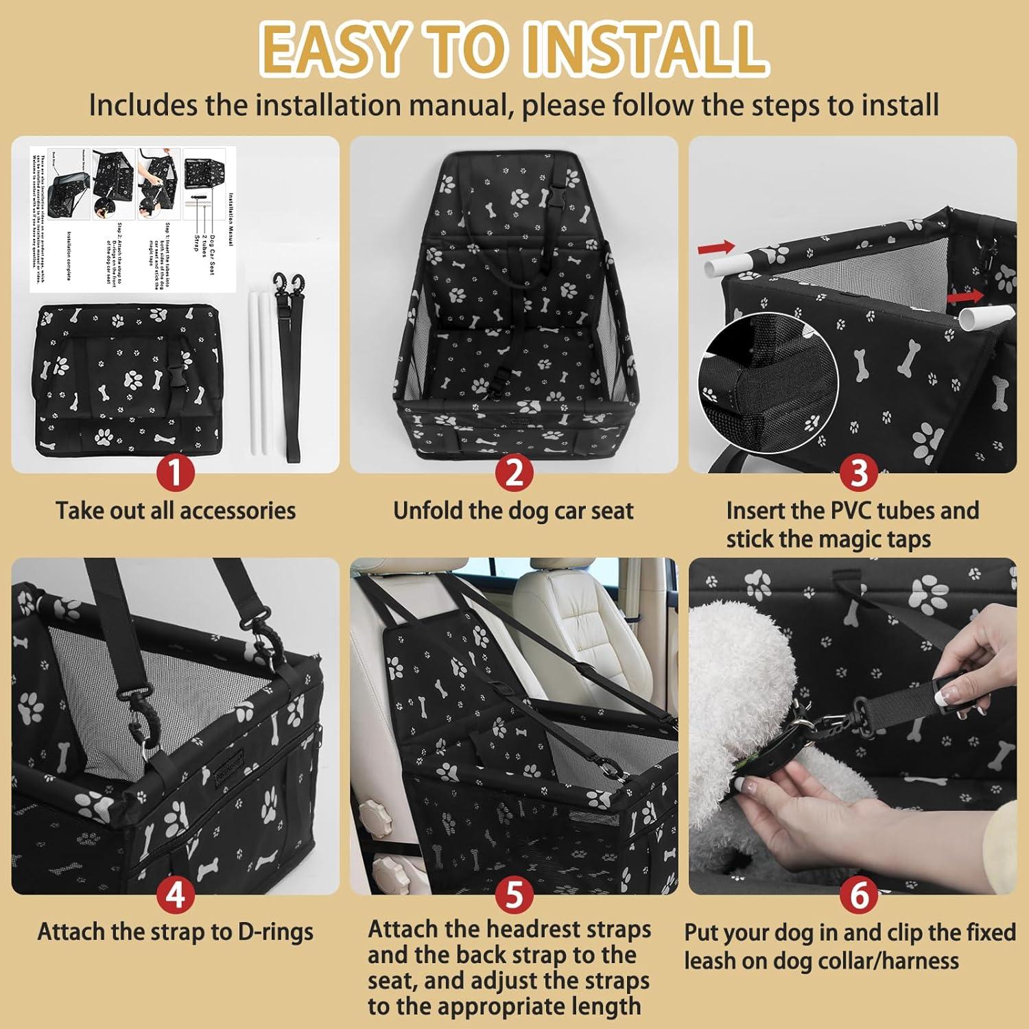 Asiento Elevador de Coche para Perros PetsHome Plegable Impermeable