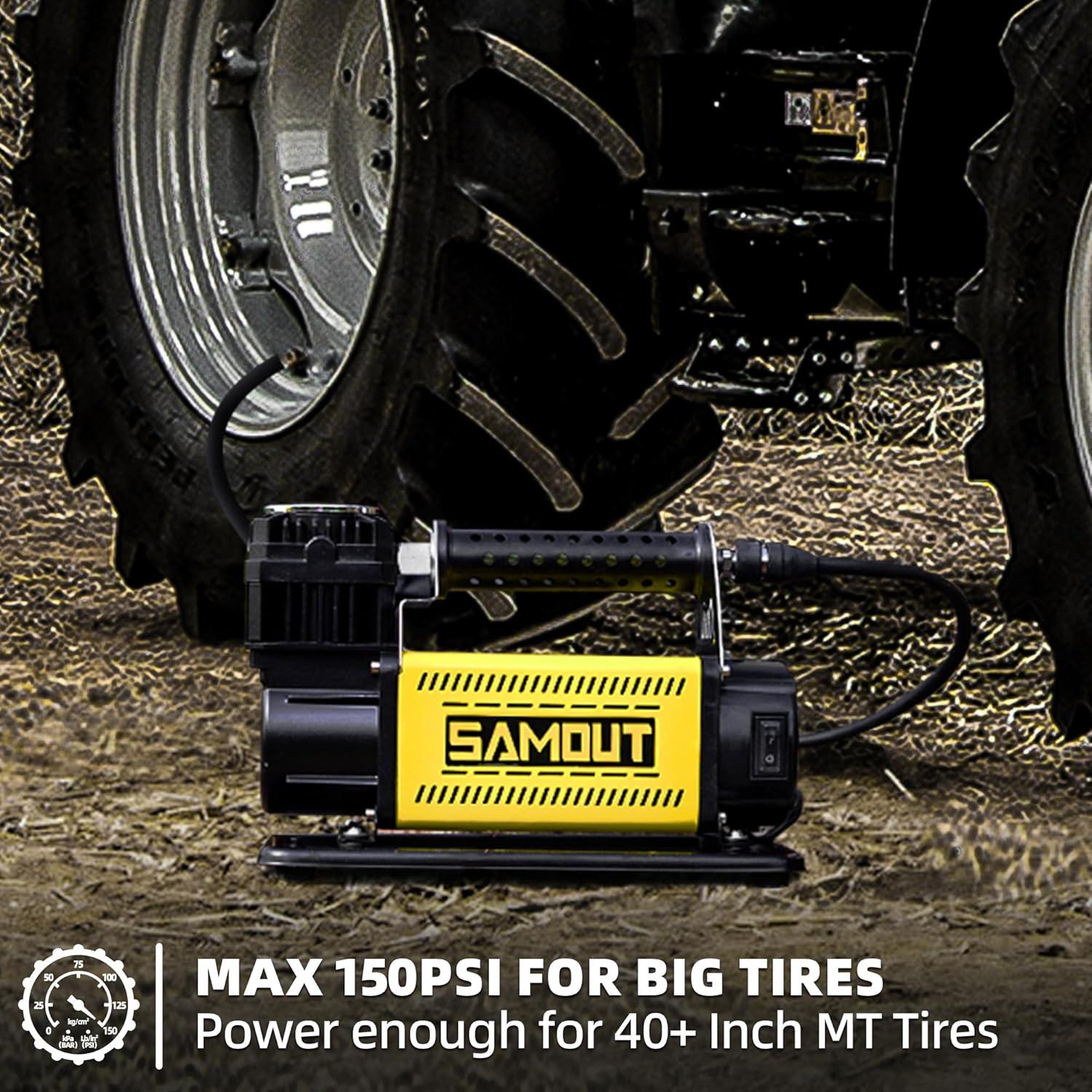 Compresor de Aire SAMOUT 12V 7.06 CFM 150 PSI para Neumáticos Offroad